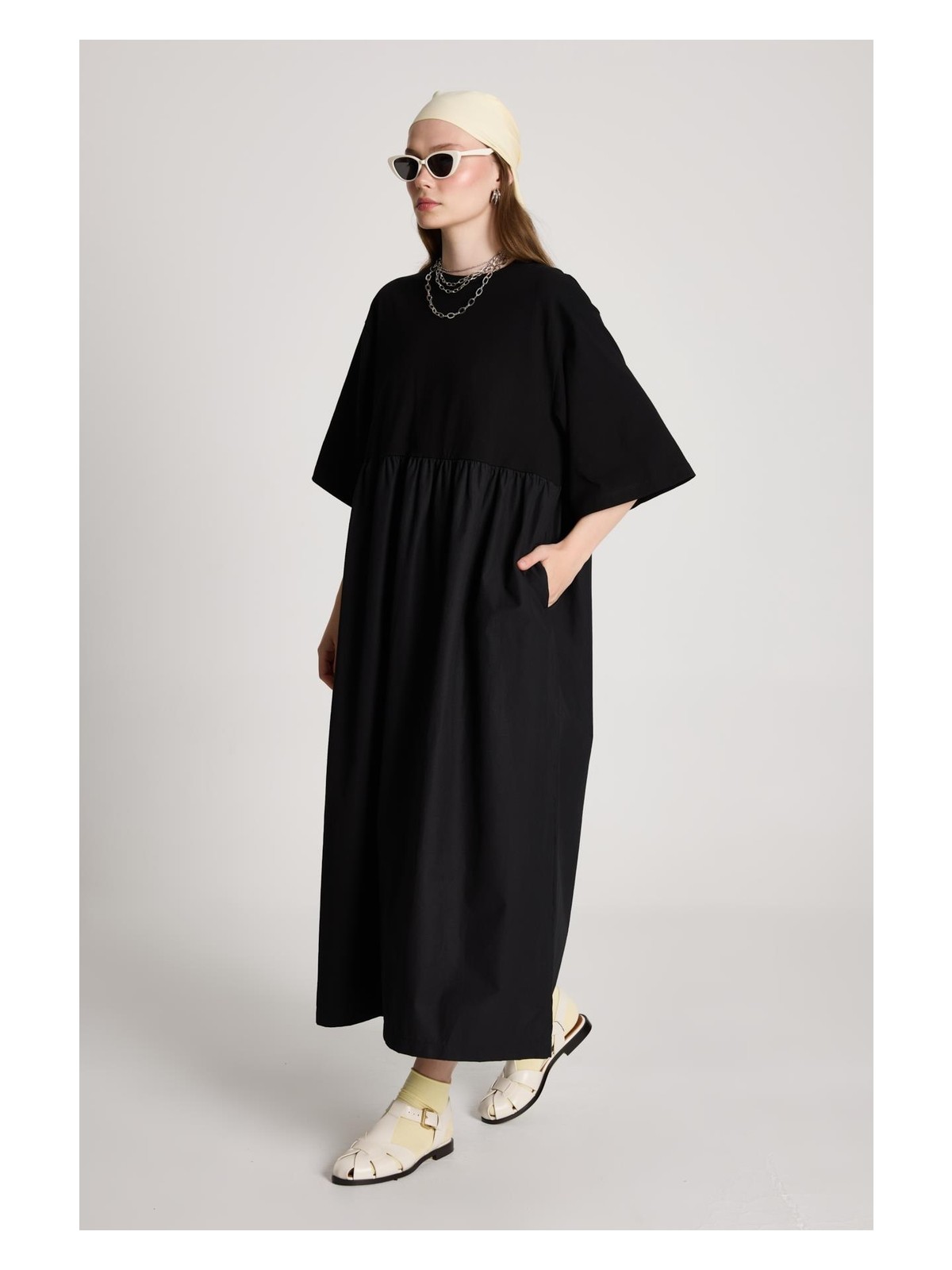 Minaaise Fayette Oversize Elbise Siyah - Görsel 8
