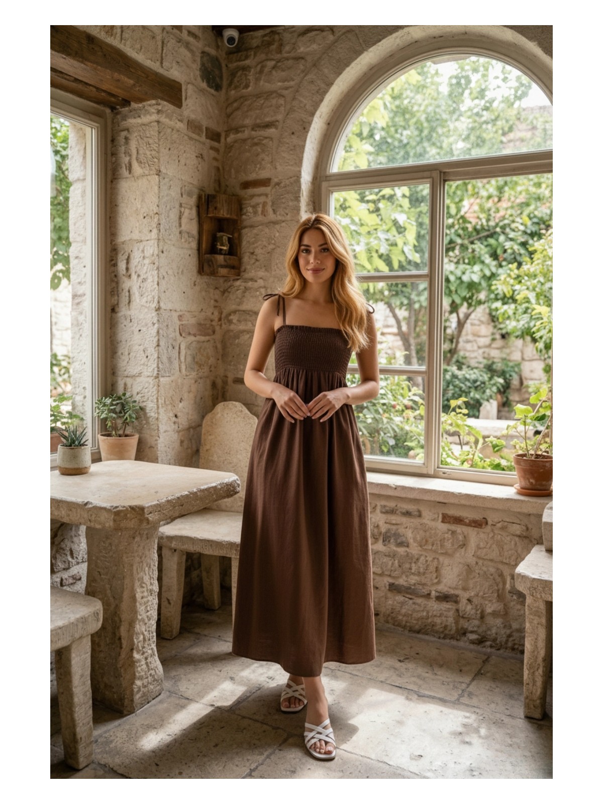 Pastelastore Uzun Pamuklu Astarsız Yaz Elbisesi – Askılı - Görsel 2