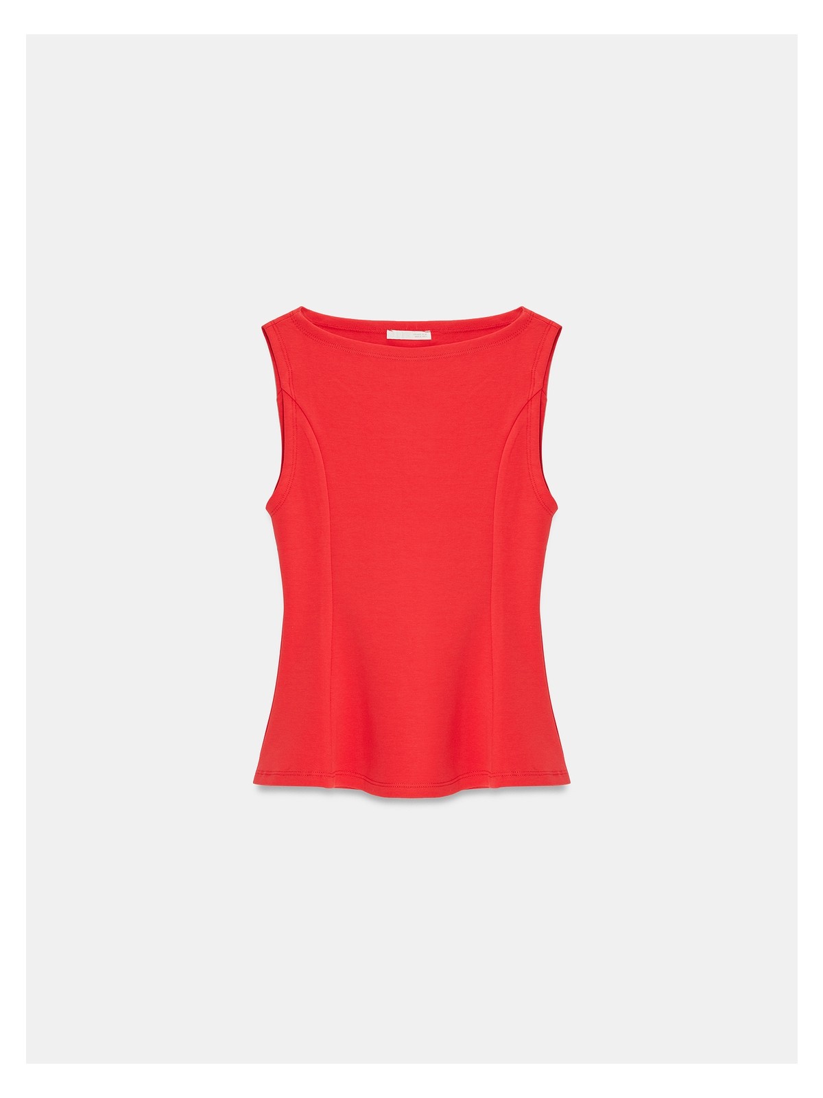 Dilvin 21001 Kayık Yaka Peplum Top-Kırmızı - Görsel 5