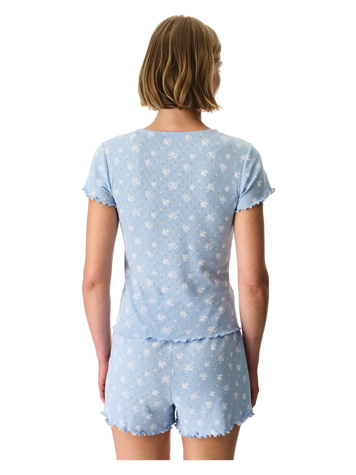 Penti Mavi Coralie Pointel Pamuklu Şortlu Pijama Takımı - Görsel 5