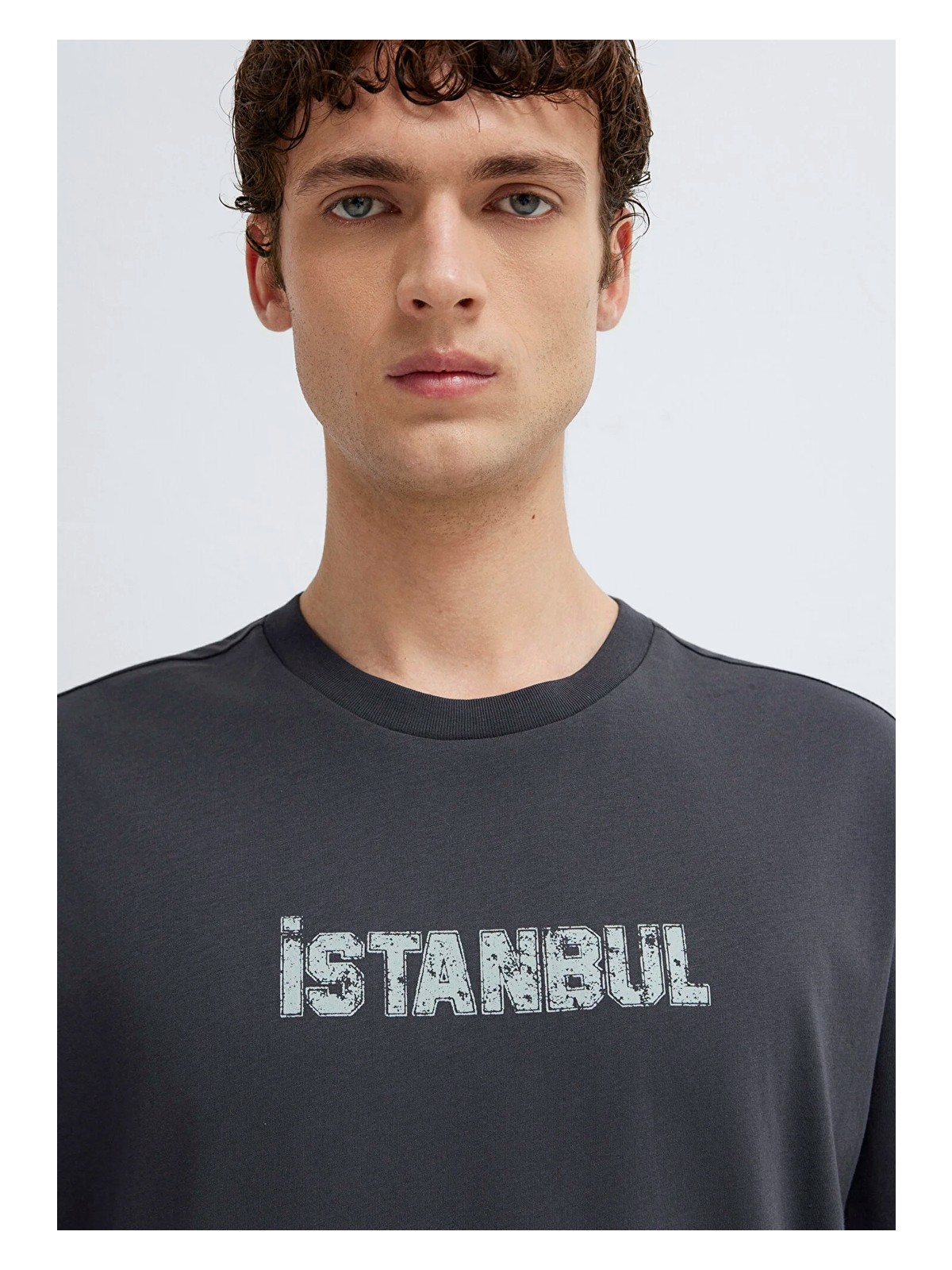 Mavi Istanbul Baskılı Antrasit Tişört 0613593-80106 - Görsel 6