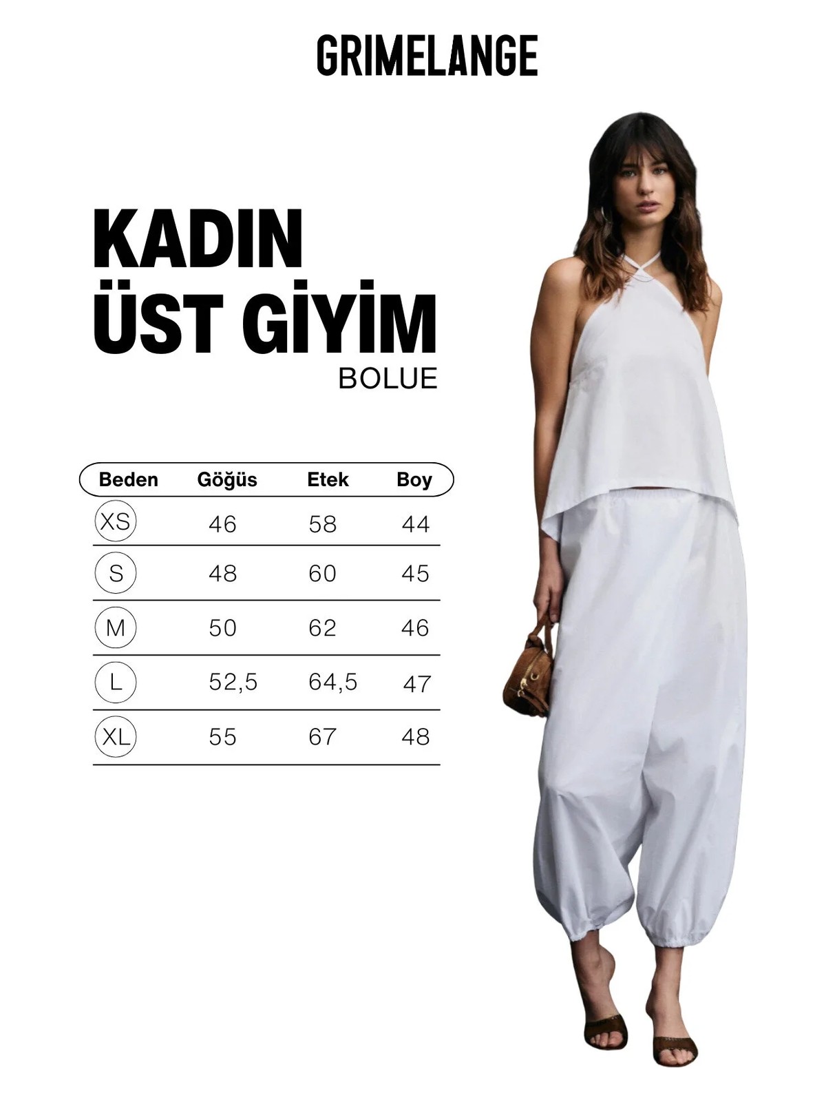 Grimelange Bolue Kadın Poplin Kumaşlı %100 Pamuk Boyundan Bağlamalı Beyaz Bluz - Görsel 5