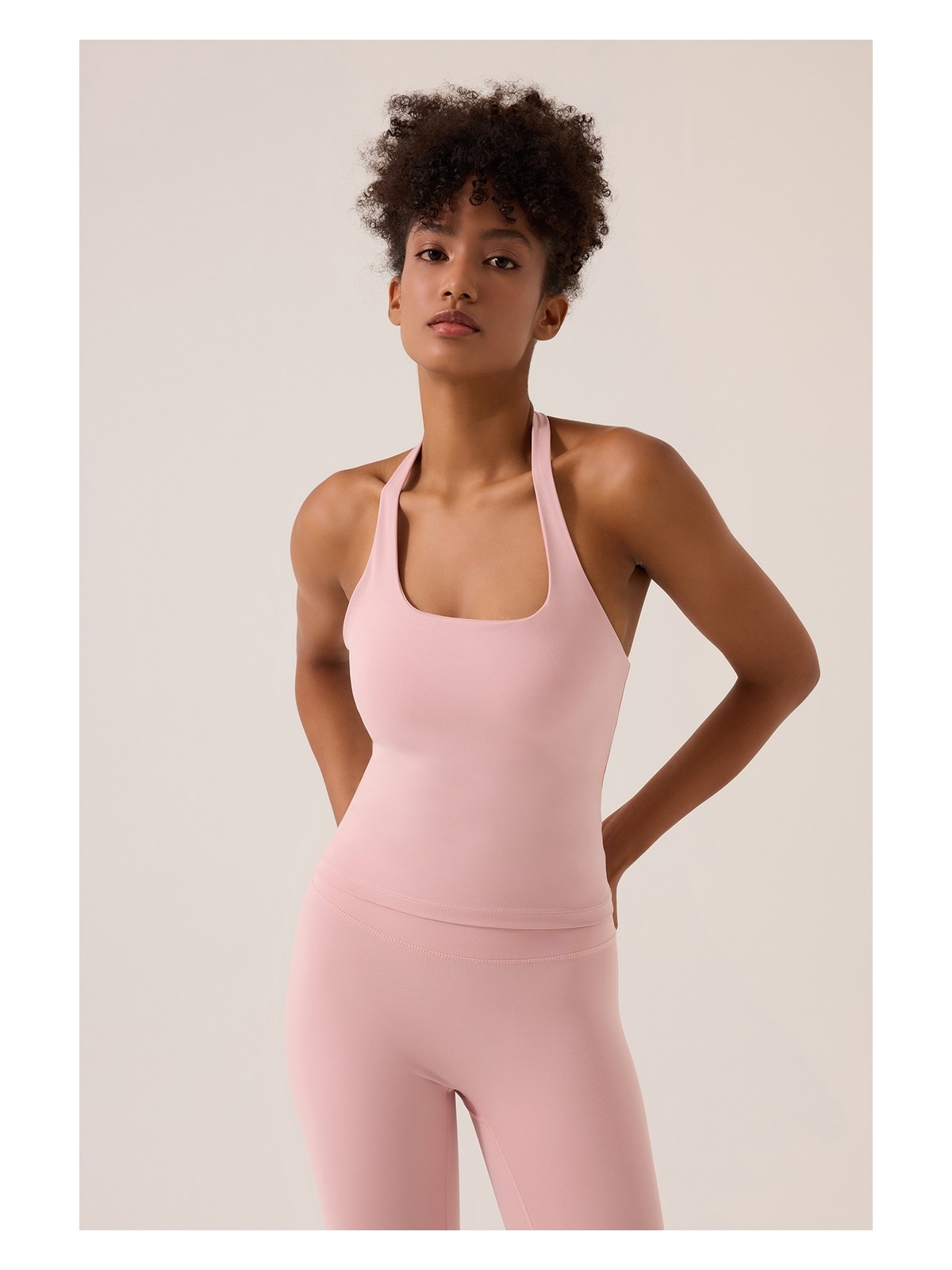 Los Ojos x Ece Pembe Halter Yaka Top Halter Tank