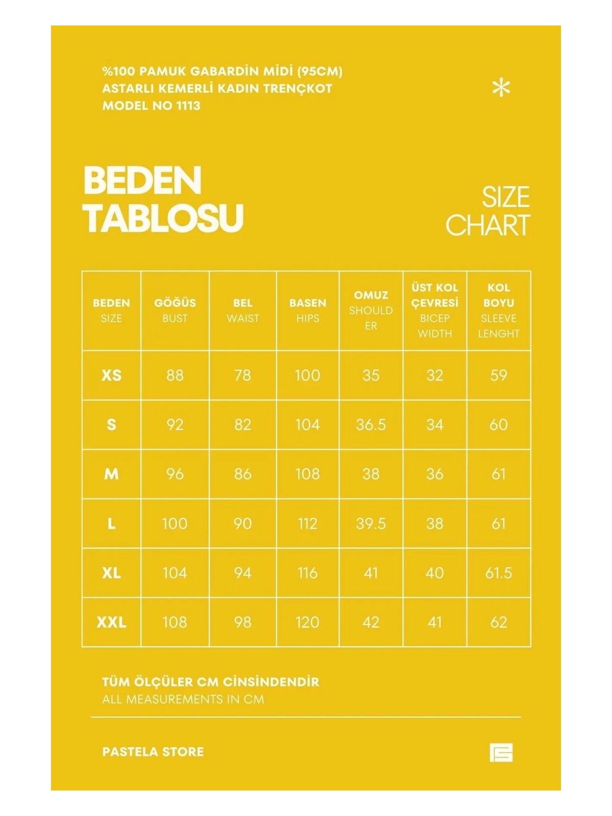 Pastelastore Kadın Pamuk Gabardin Midi Trençkot 1113 Siyah Klasik Kruvaze Tasarım - Görsel 9
