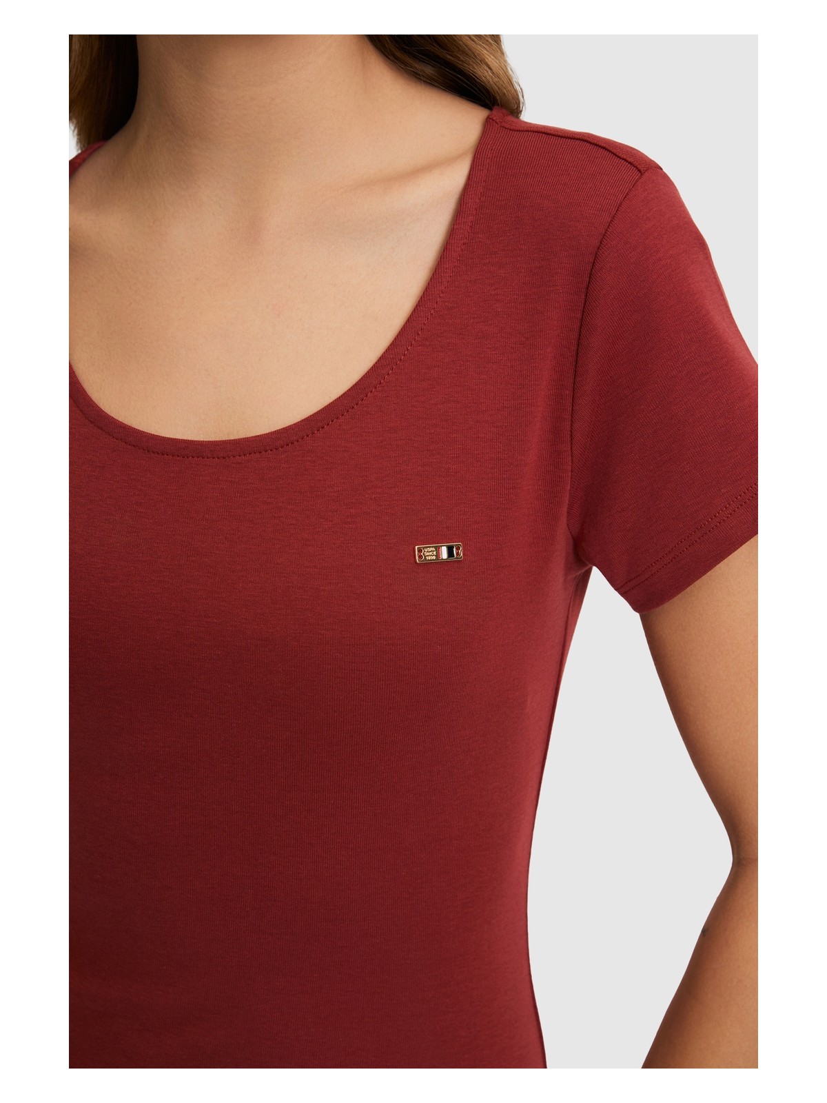 U.S. Polo Assn. Kadın Vişne Örme Elbise 50323509-VR223 - Görsel 6