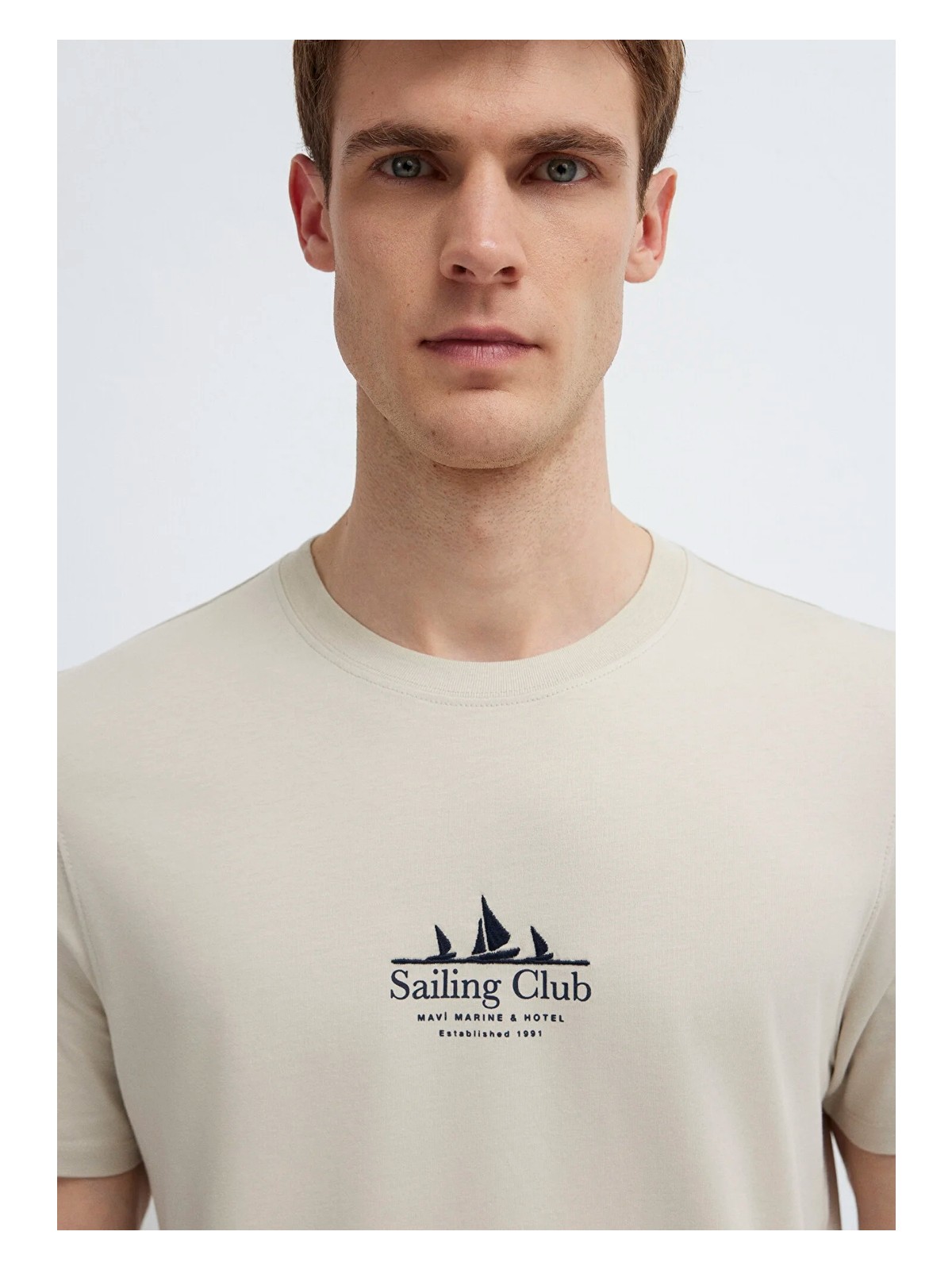 Mavi Sailing Club Baskılı Bej Tişört 0613284-70144 - Görsel 6