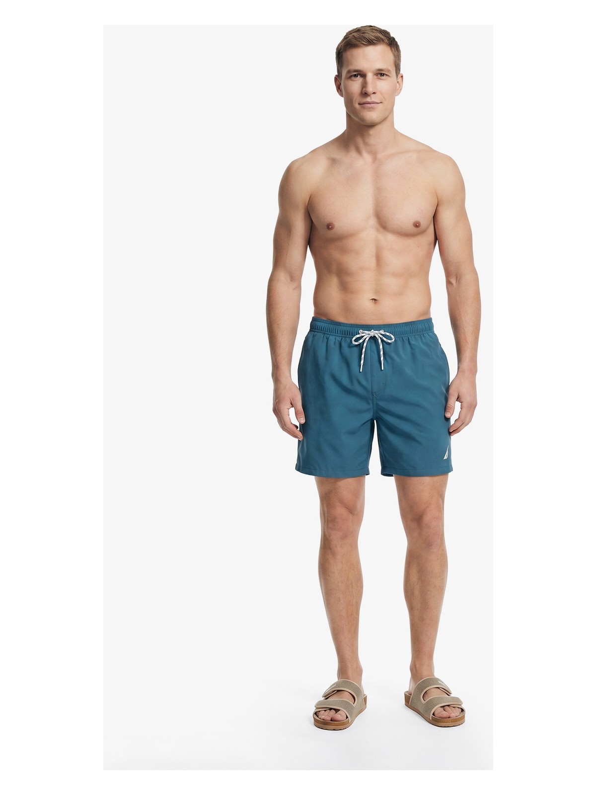 Nautica Erkek Mavi Regular Fit Desenli Deniz Şortu T65001T.4BX