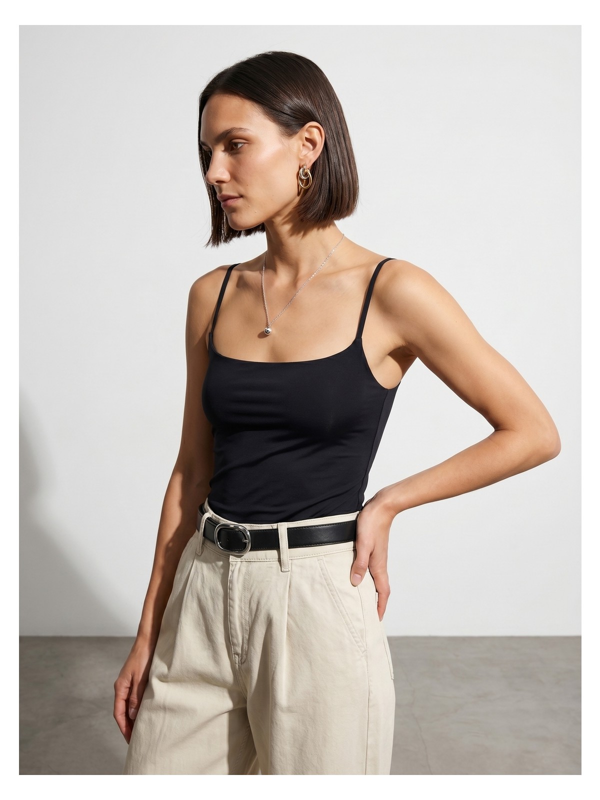 Dilvin 21200 Bra-Free Askılı Top-Siyah - Görsel 3