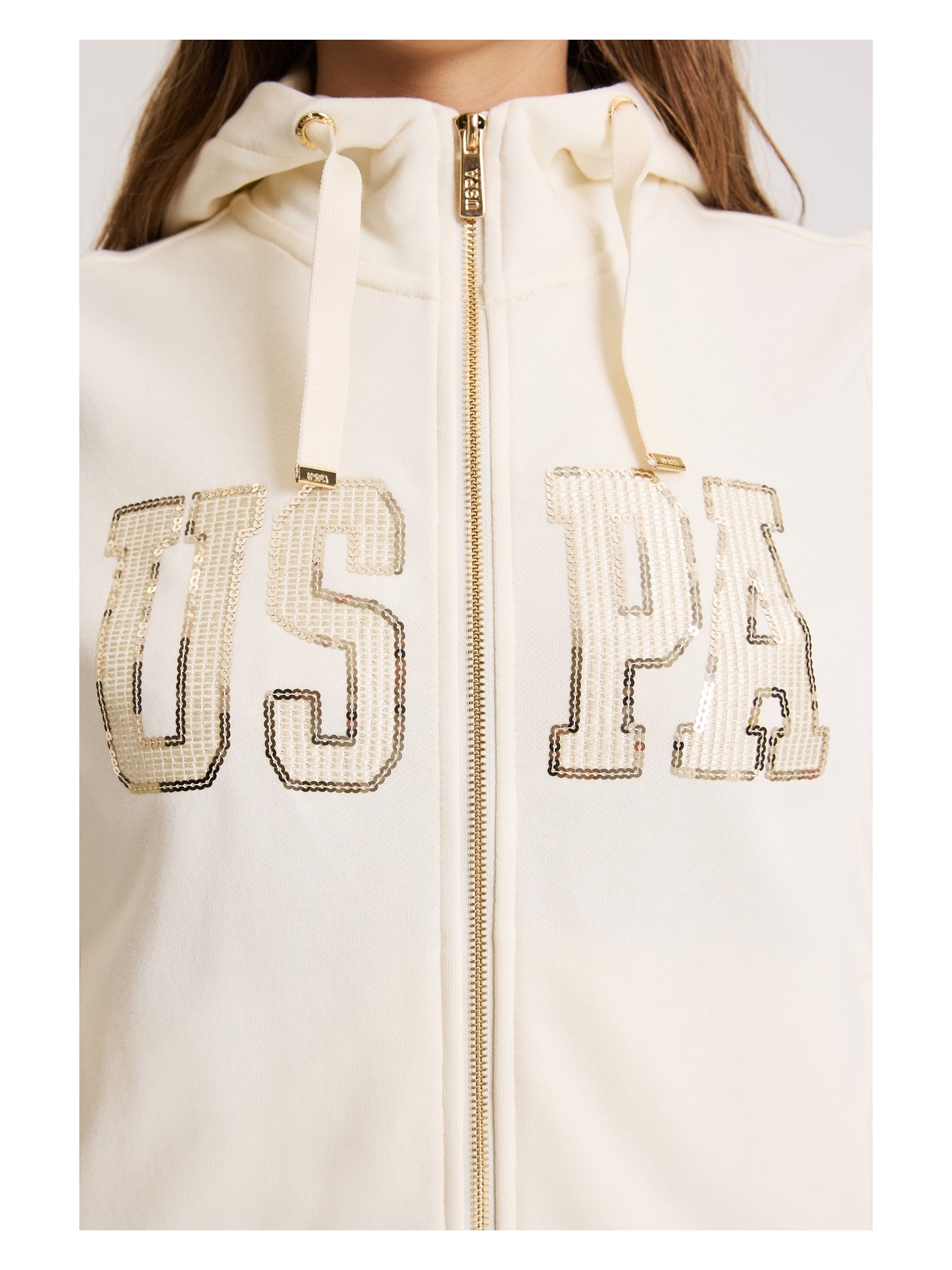 U.S. Polo Assn. Kadın Krem Basic Sweatshirt 50321806-VR256 - Görsel 6