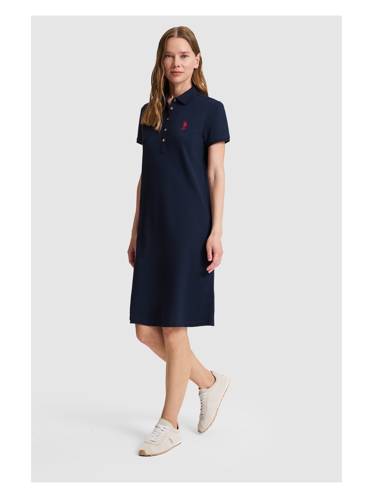 U.S. Polo Assn. Kadın Lacivert Polo Yaka Örme Elbise 50321841-VR033