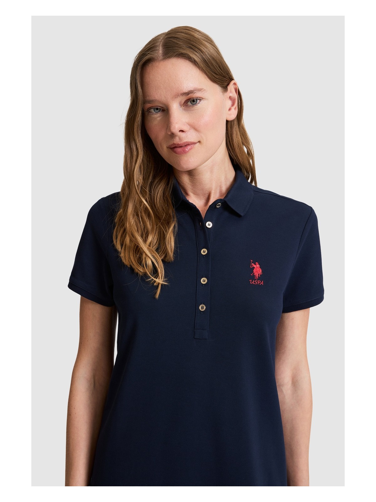 U.S. Polo Assn. Kadın Lacivert Polo Yaka Örme Elbise 50321841-VR033 - Görsel 2