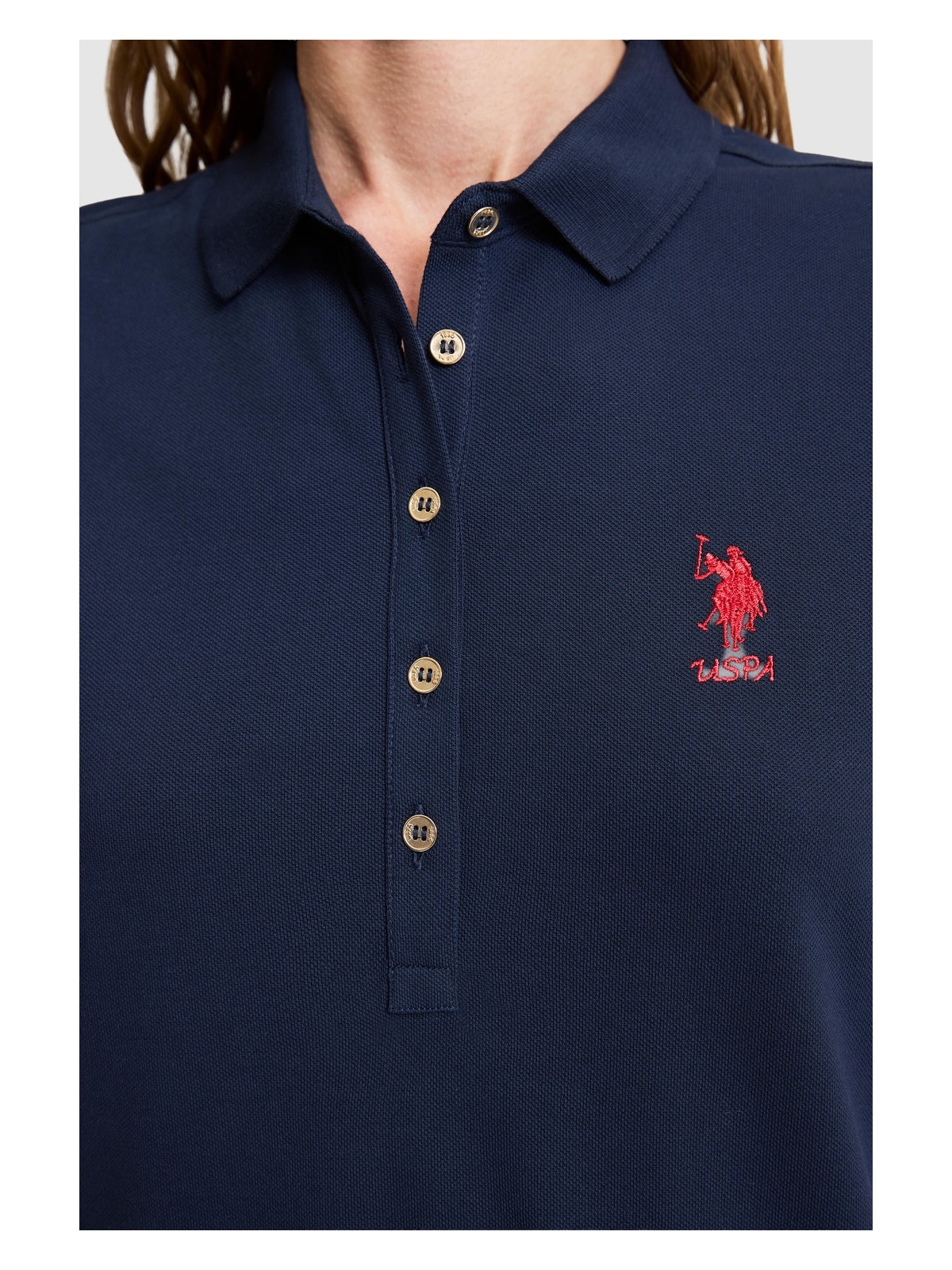U.S. Polo Assn. Kadın Lacivert Polo Yaka Örme Elbise 50321841-VR033 - Görsel 6
