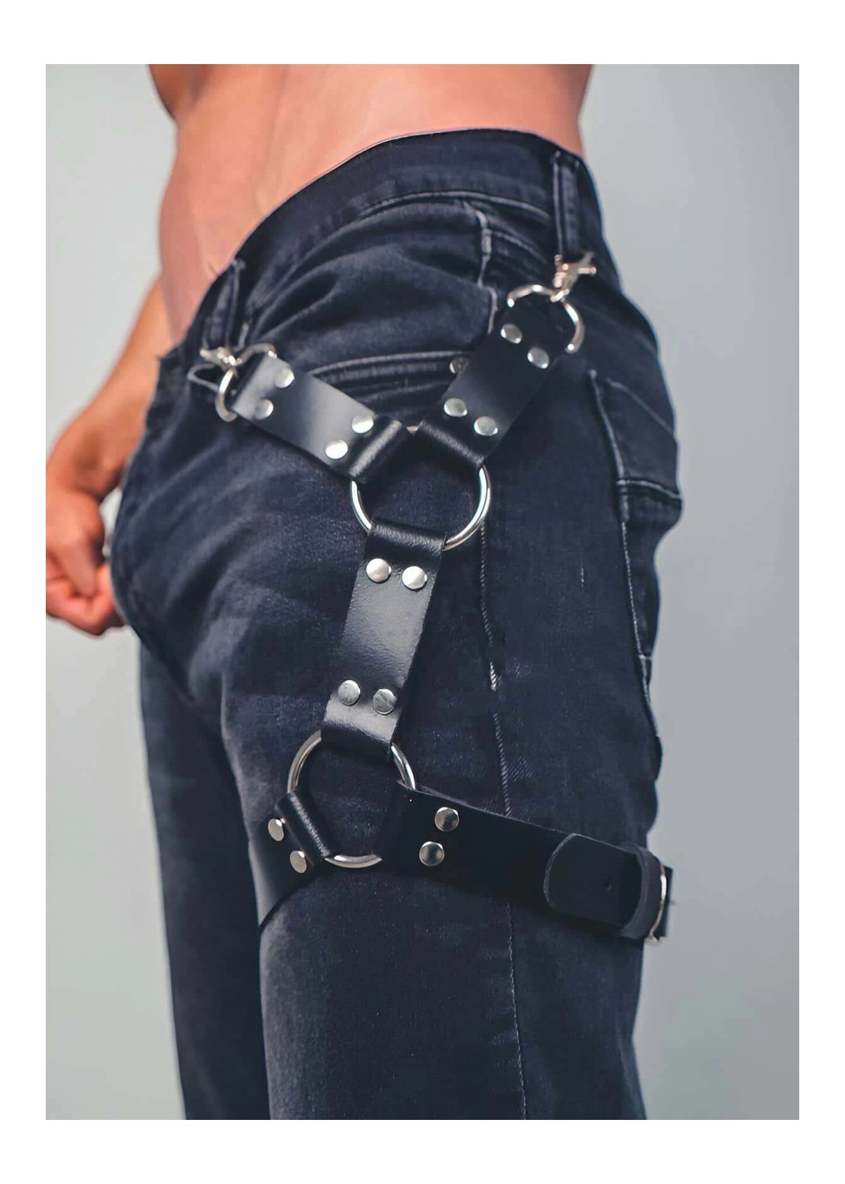 Beruflic Bacağı Saran Seksi Deri Harness - BRFM51