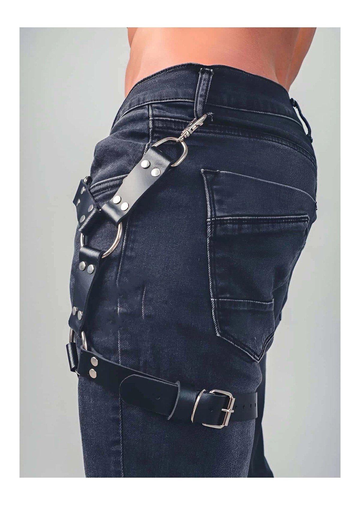 Beruflic Bacağı Saran Seksi Deri Harness - BRFM51 görsel 2