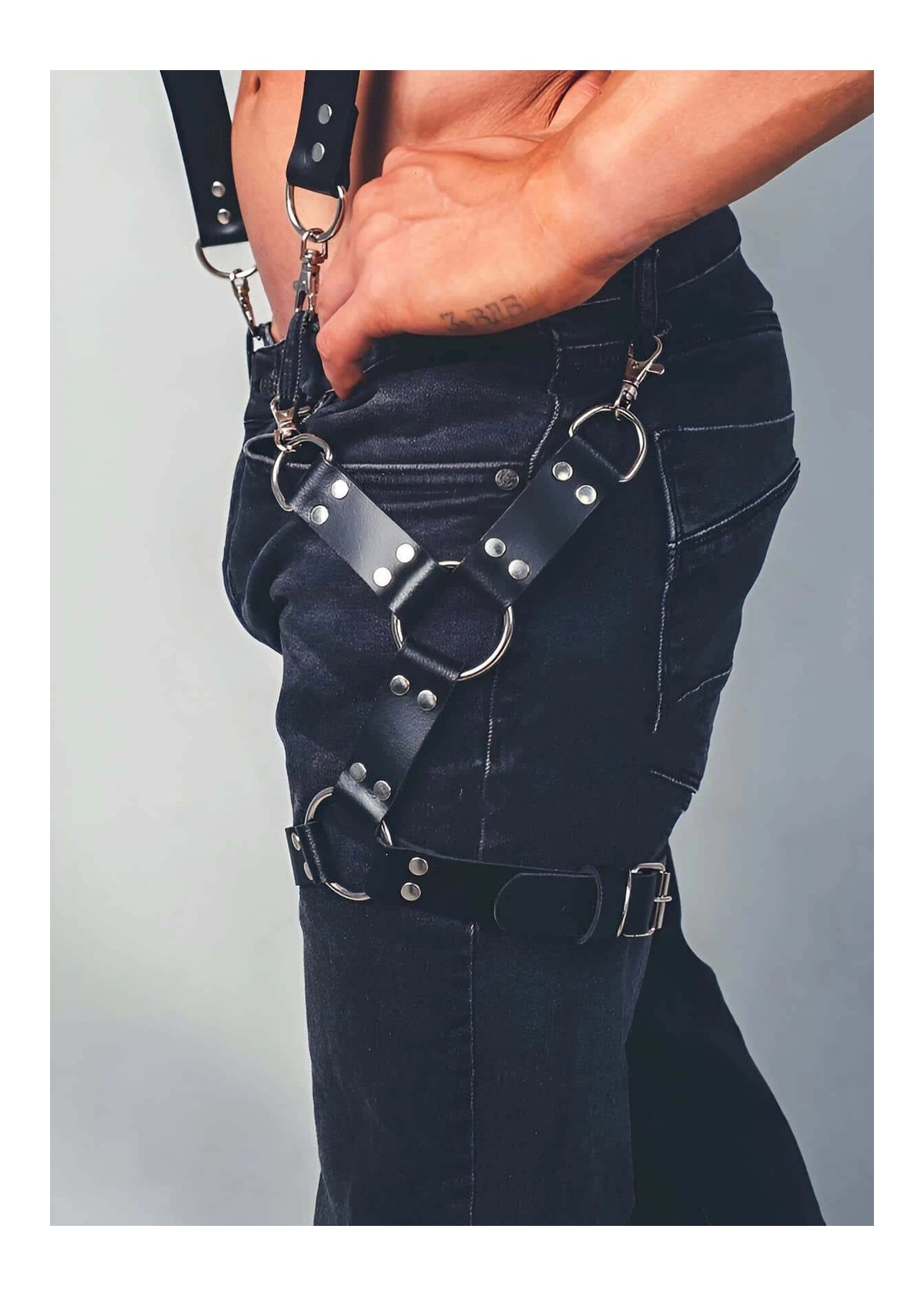 Beruflic Bacağı Saran Seksi Deri Harness - BRFM51 görsel 3