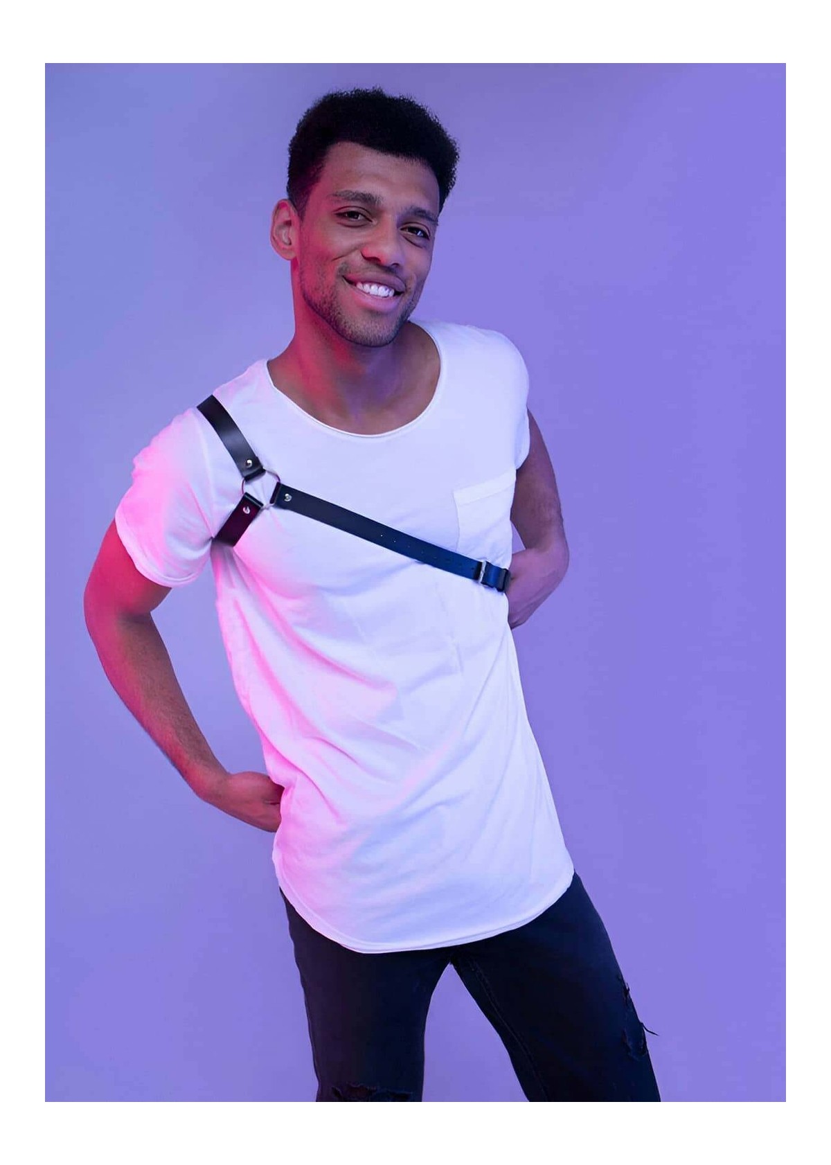 Moda Şahsenem Çapraz Kol Detaylı Erkek Deri Harness - Brfm3