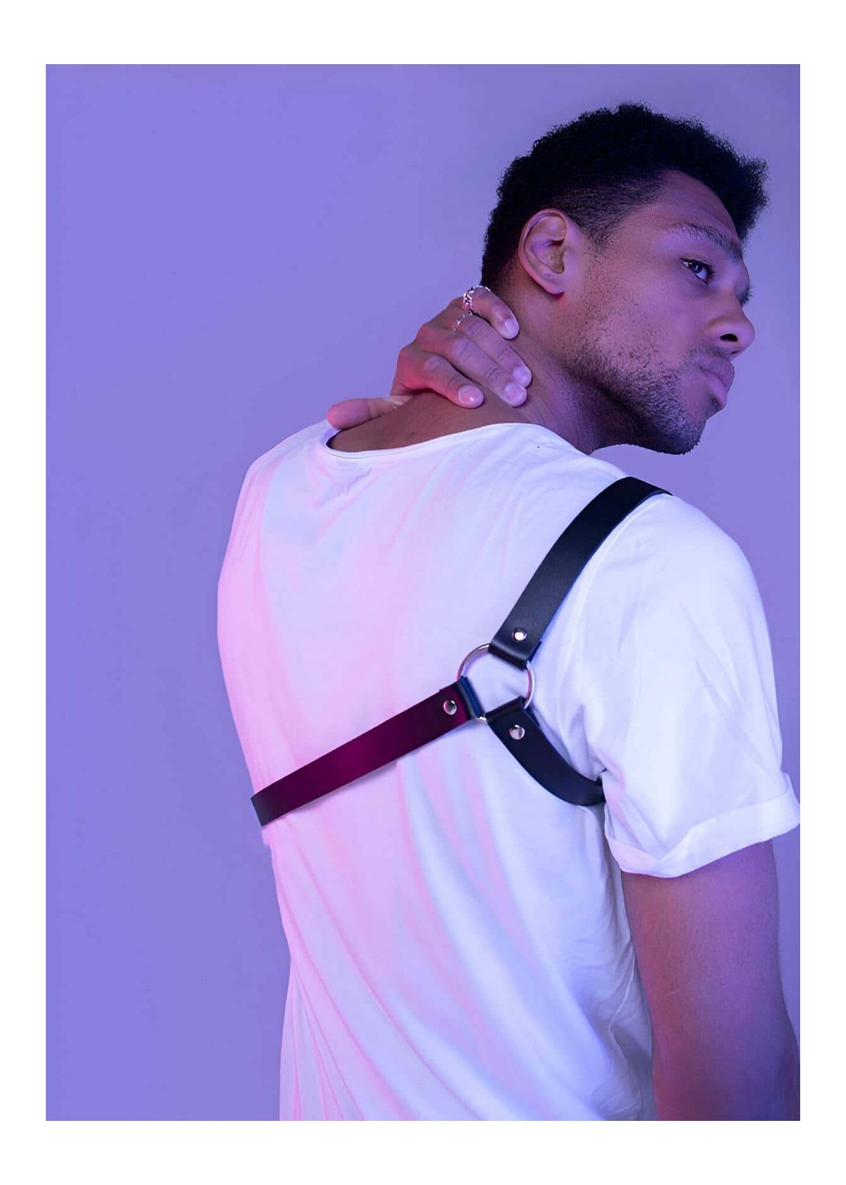 Moda Şahsenem Çapraz Kol Detaylı Erkek Deri Harness - Brfm3 görsel 2