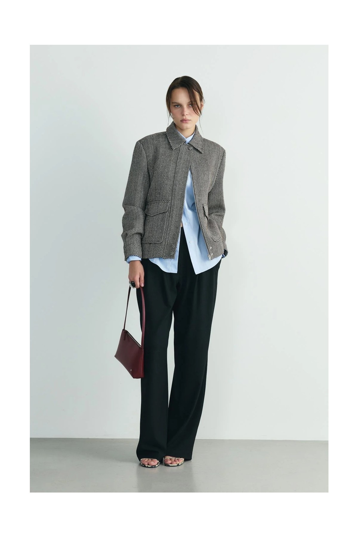 Suud Collection Füme Lina Pileli Pantolon görsel 2
