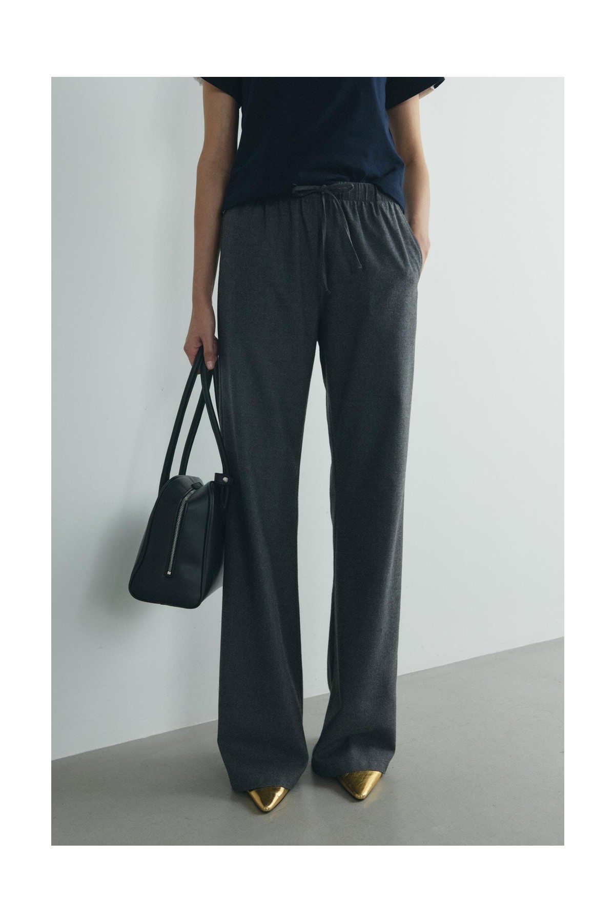 Suud Collection Siyah Jilly Lastikli Klasik Pantolon görsel 6