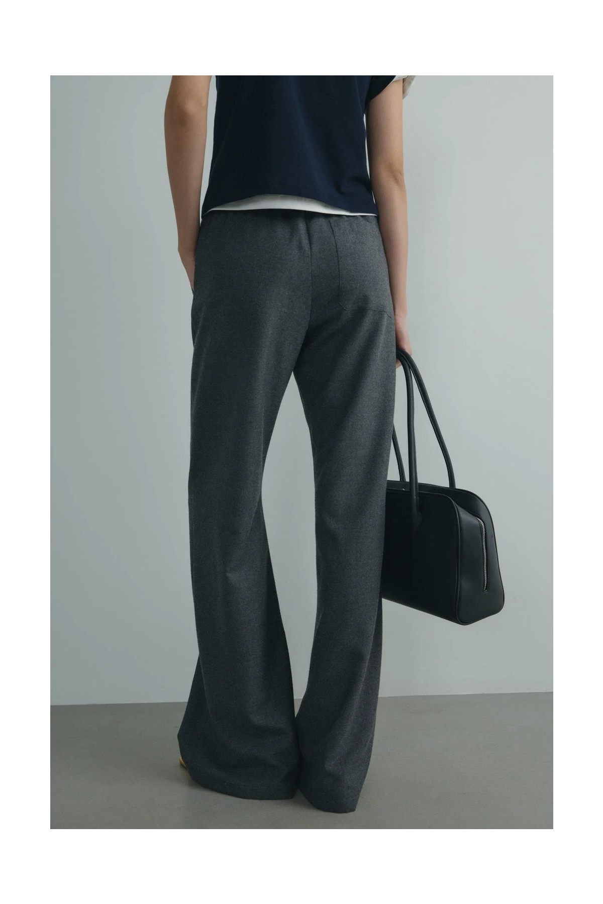 Suud Collection Siyah Jilly Lastikli Klasik Pantolon görsel 8