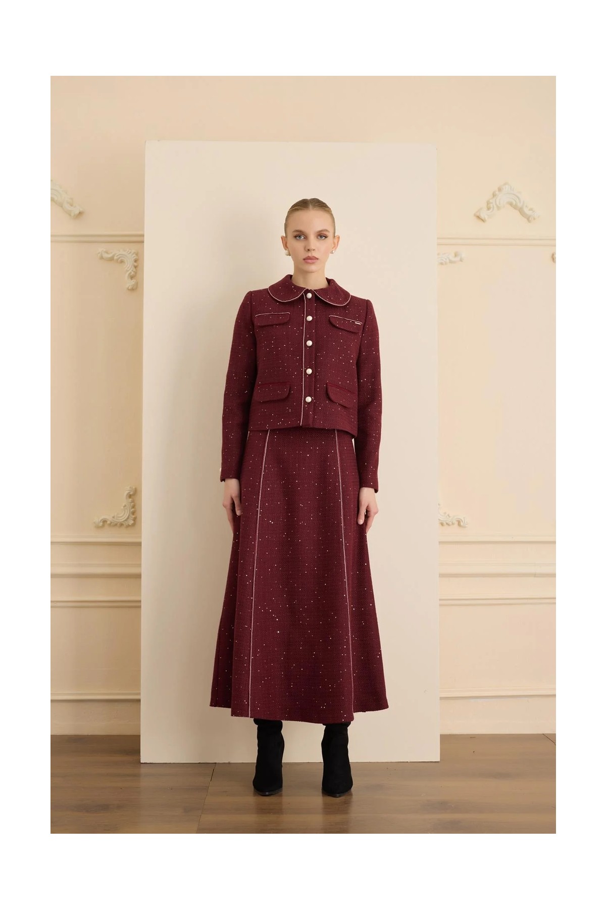 Senna Aurora Skırt Bordo