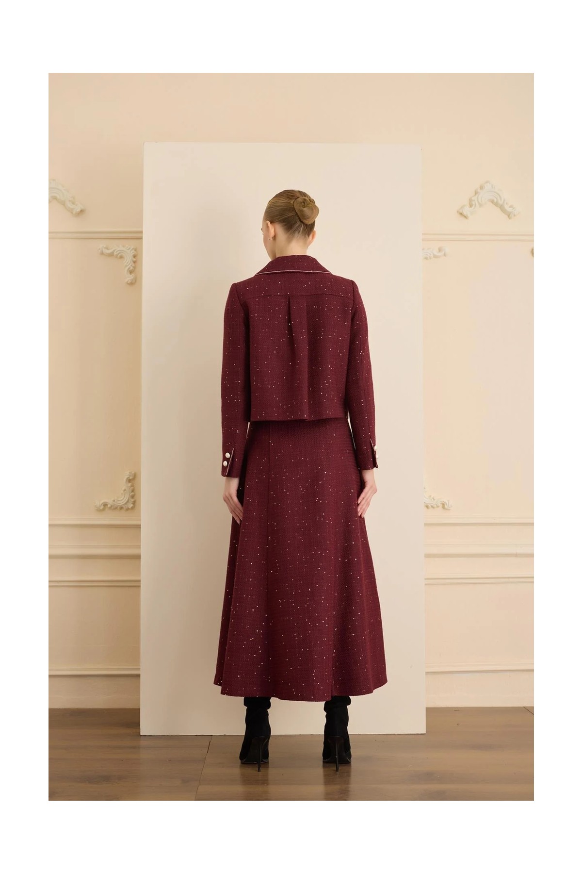 Senna Aurora Skırt Bordo görsel 2