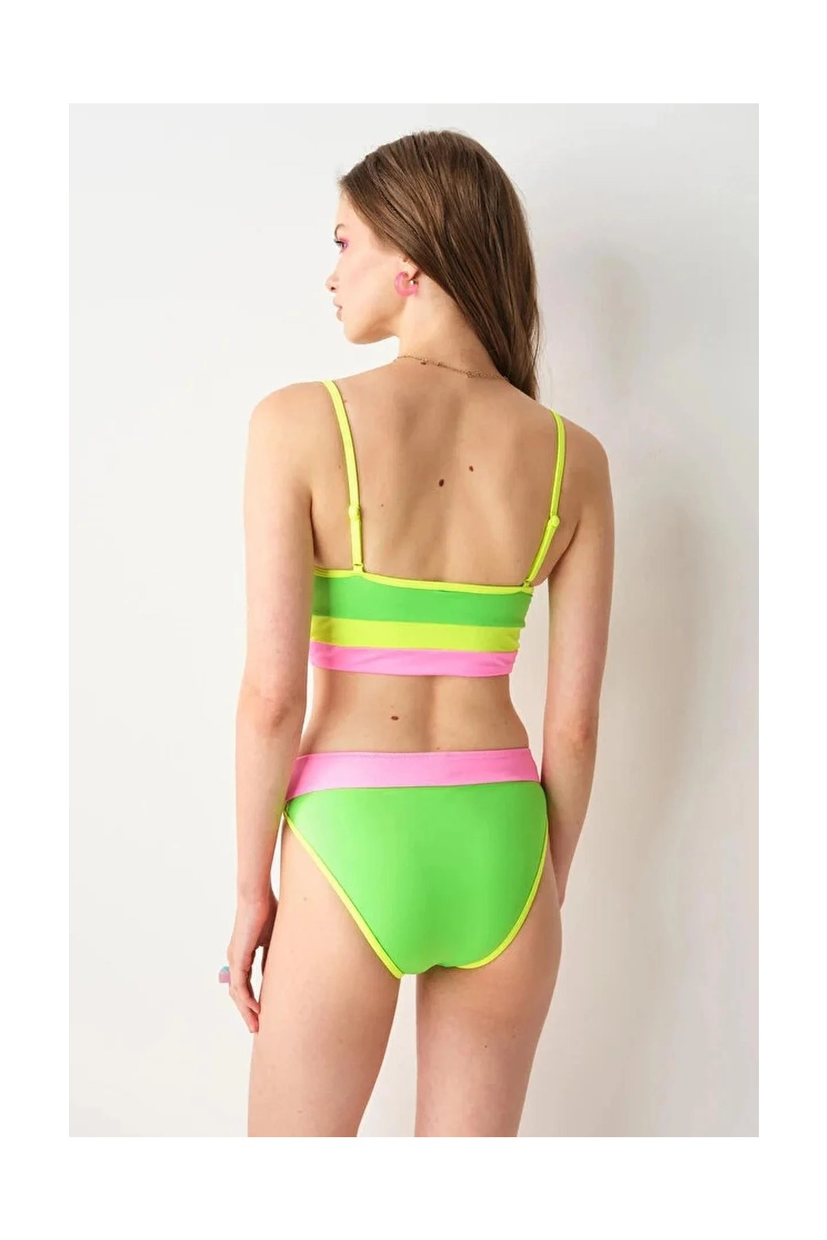 No Gossip Jojoba Parçalı Bustier Tek Üst Neon Yeşil görsel 2