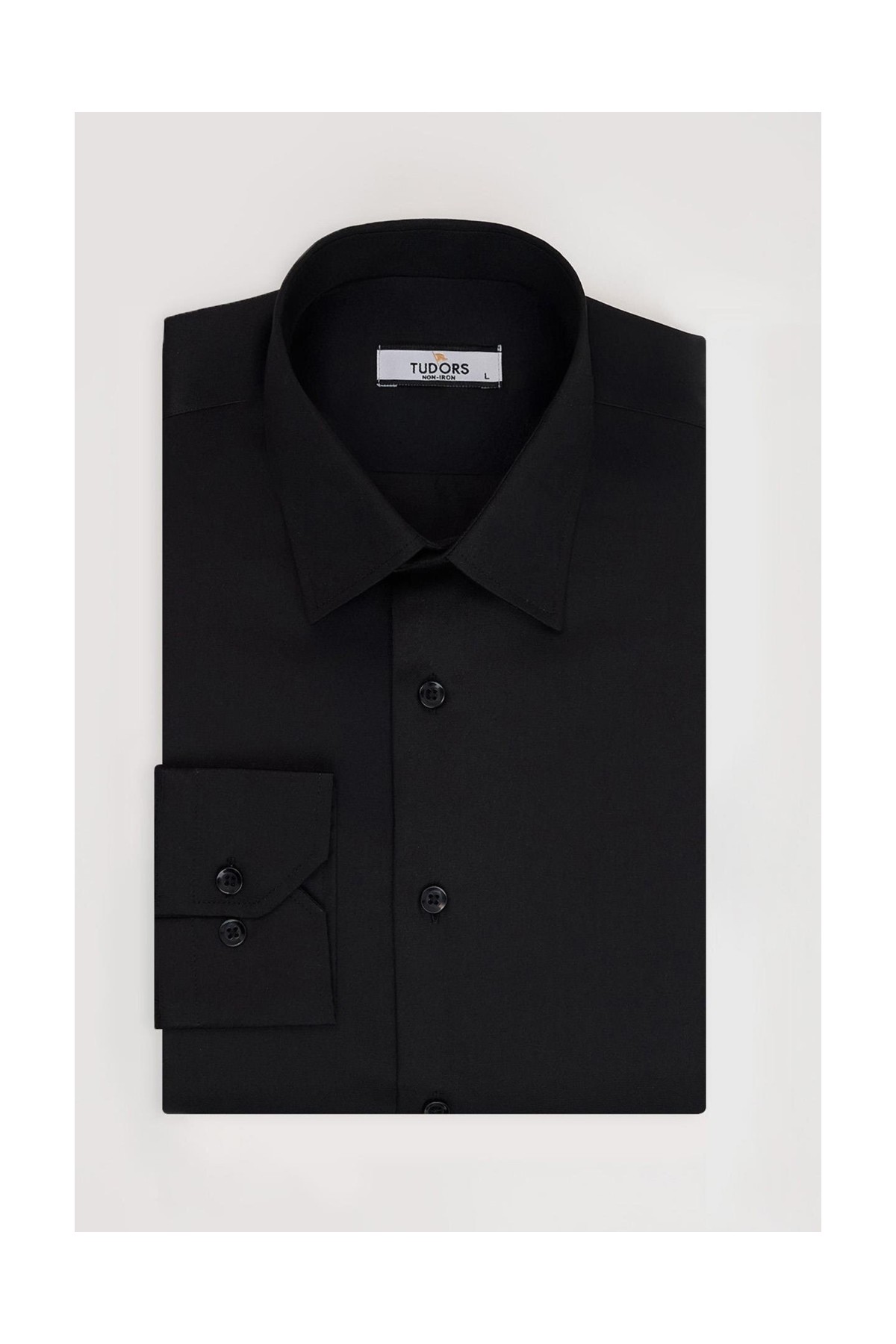 Tudors Erkek Slim Fit Non-Iron Pamuklu Ütü Gerektirmez Açık Mavi Gömlek görsel 7