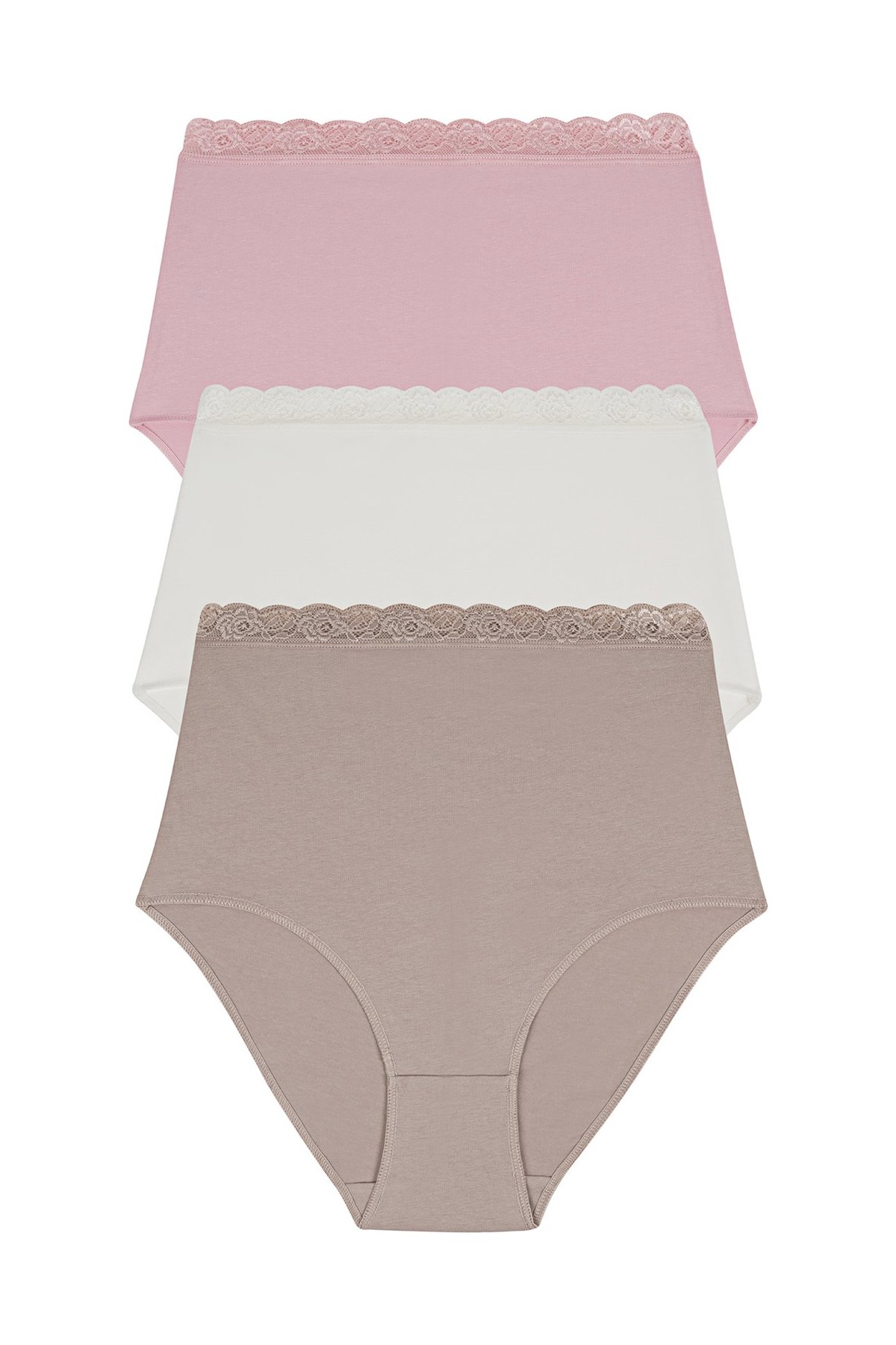 Suwen 3 Lü Paket Pamuklu Yüksek Bel Slip Külot