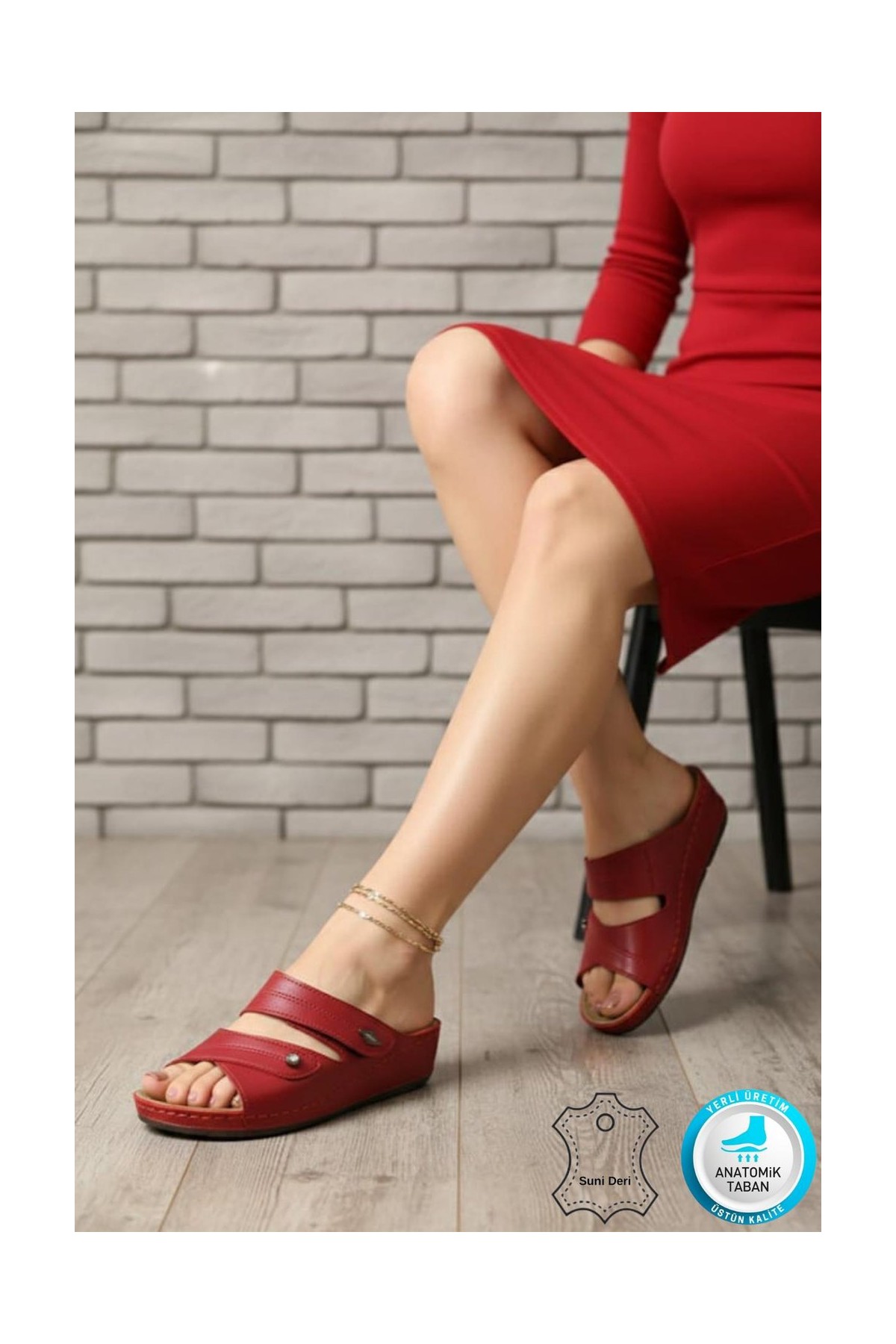 Neon Shoes Depi Kadın Ortopedik Yumuşak Taban Günlük Terlik Şık Taşlı Misafir Genç Anne Dışarı & Ev Terliği görsel 7