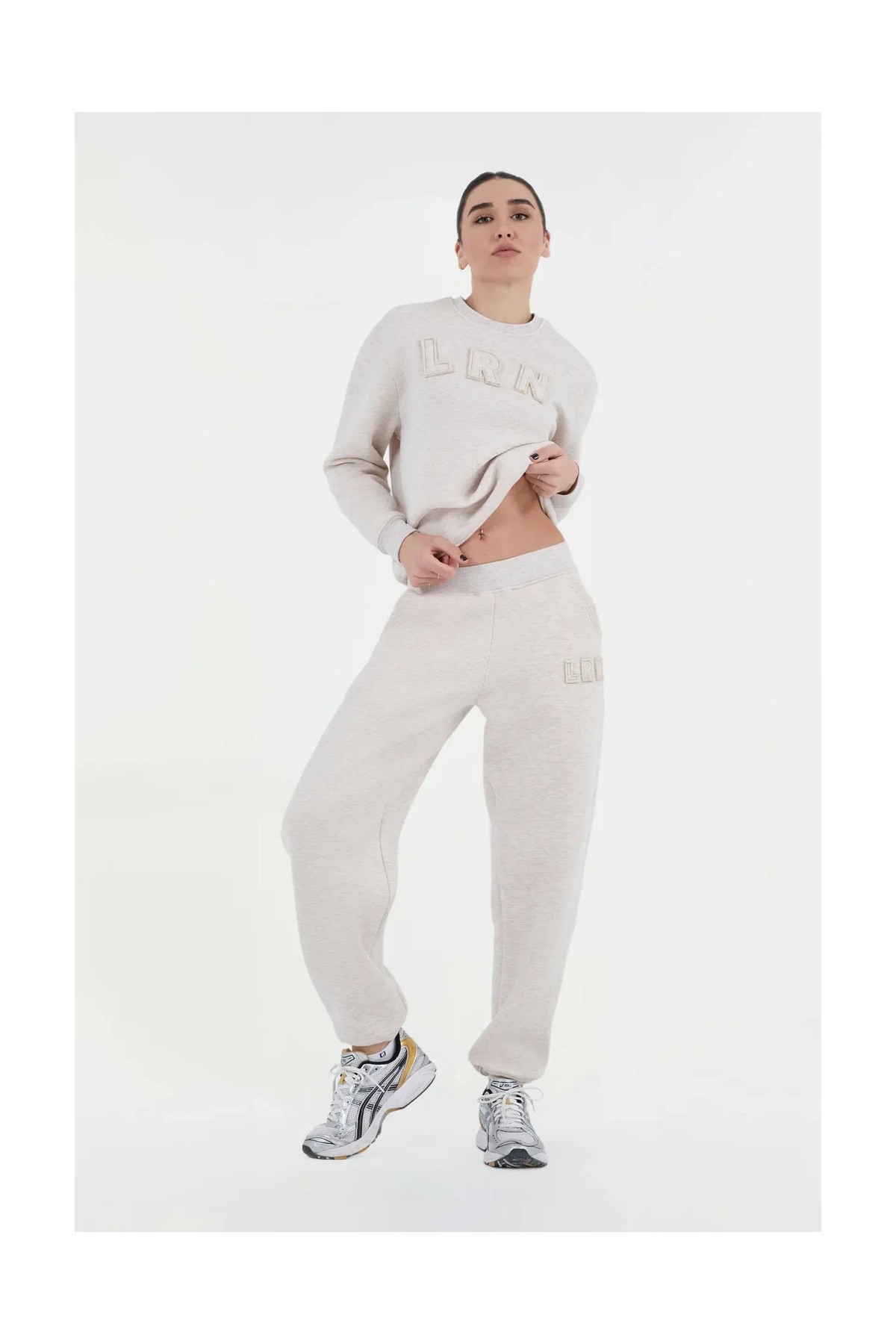 Lrn Oversize Eşofman Üstü - Bej görsel 3
