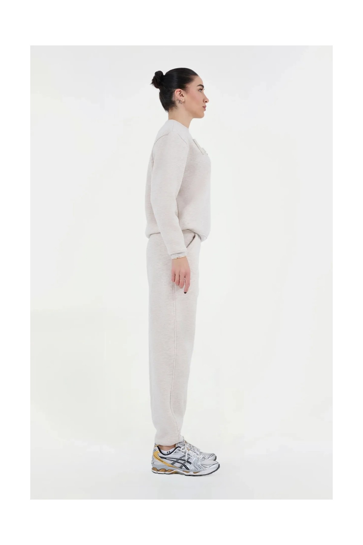 Lrn Oversize Eşofman Üstü - Bej görsel 4