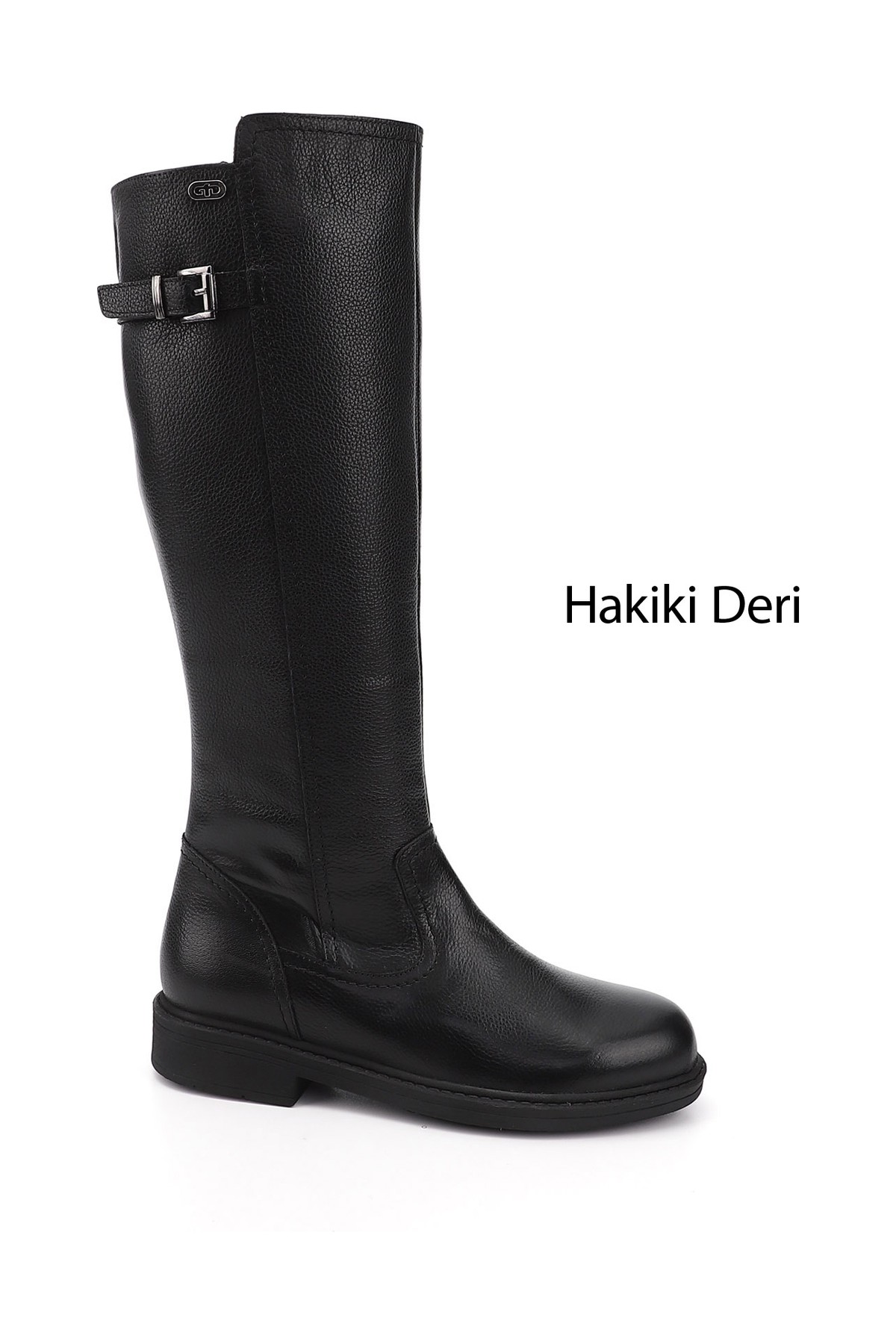 Gönderi(r) Kadın Bej Fermuarlı Kauçuk Taban Hakiki Deri Çizme