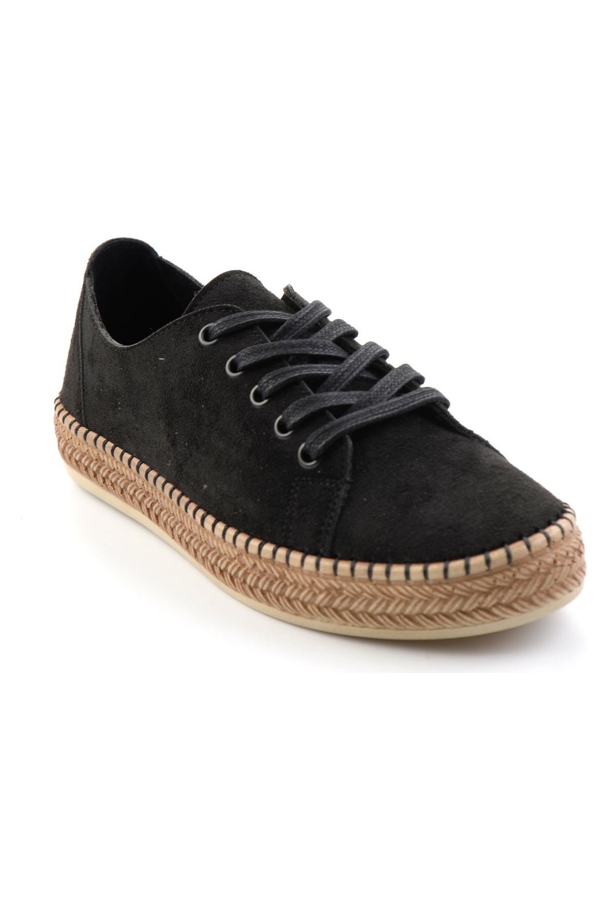 Bambi Siyah Kadın Espadril K01309230102 görsel 2
