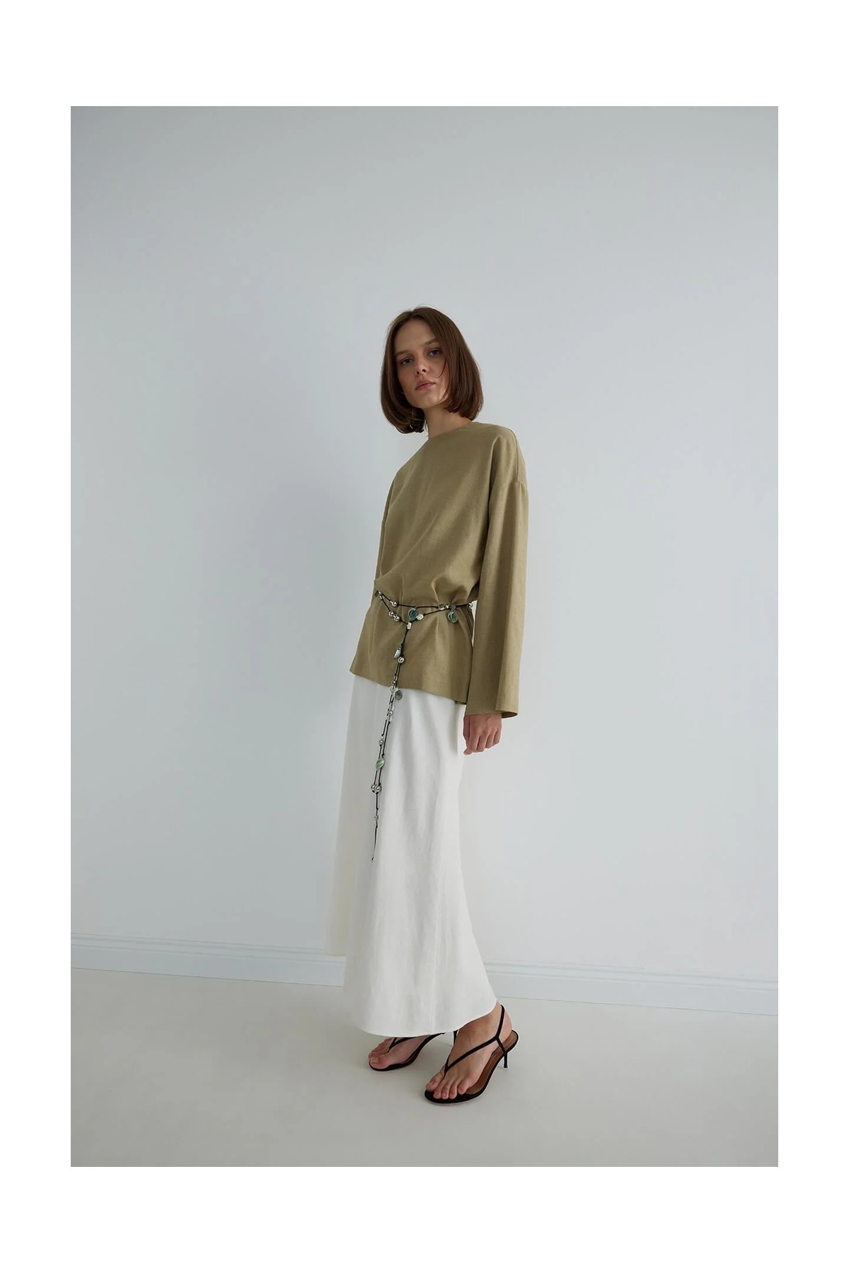 Suud Collection Beyaz Serena Kloş Etek görsel 6