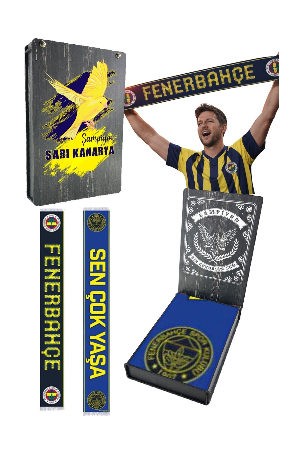 Fenerbahçe Unısex Sen Çok Yaşa Şal Uv Kutu Hediyeli