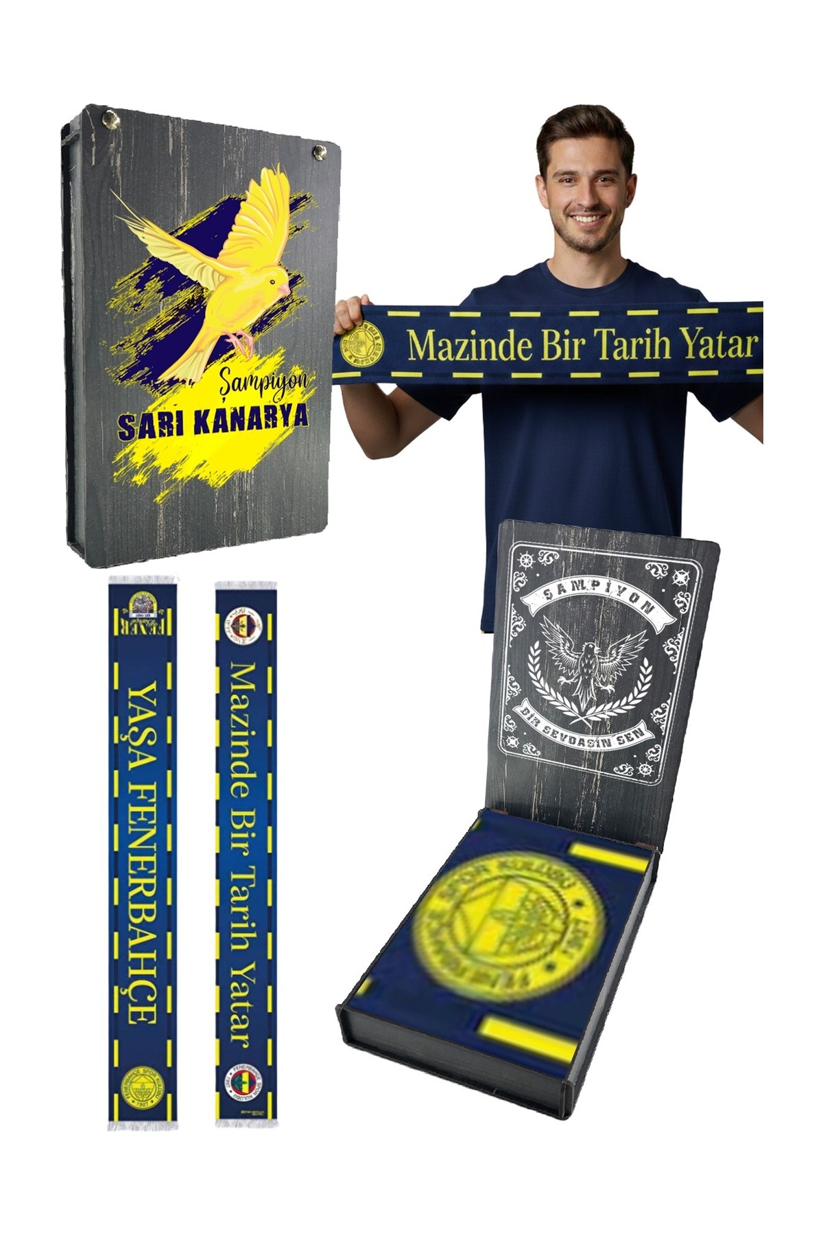 Fenerbahçe Unısex Yaşa Fenerbahçe Şal Uv Kutu Hediyeli