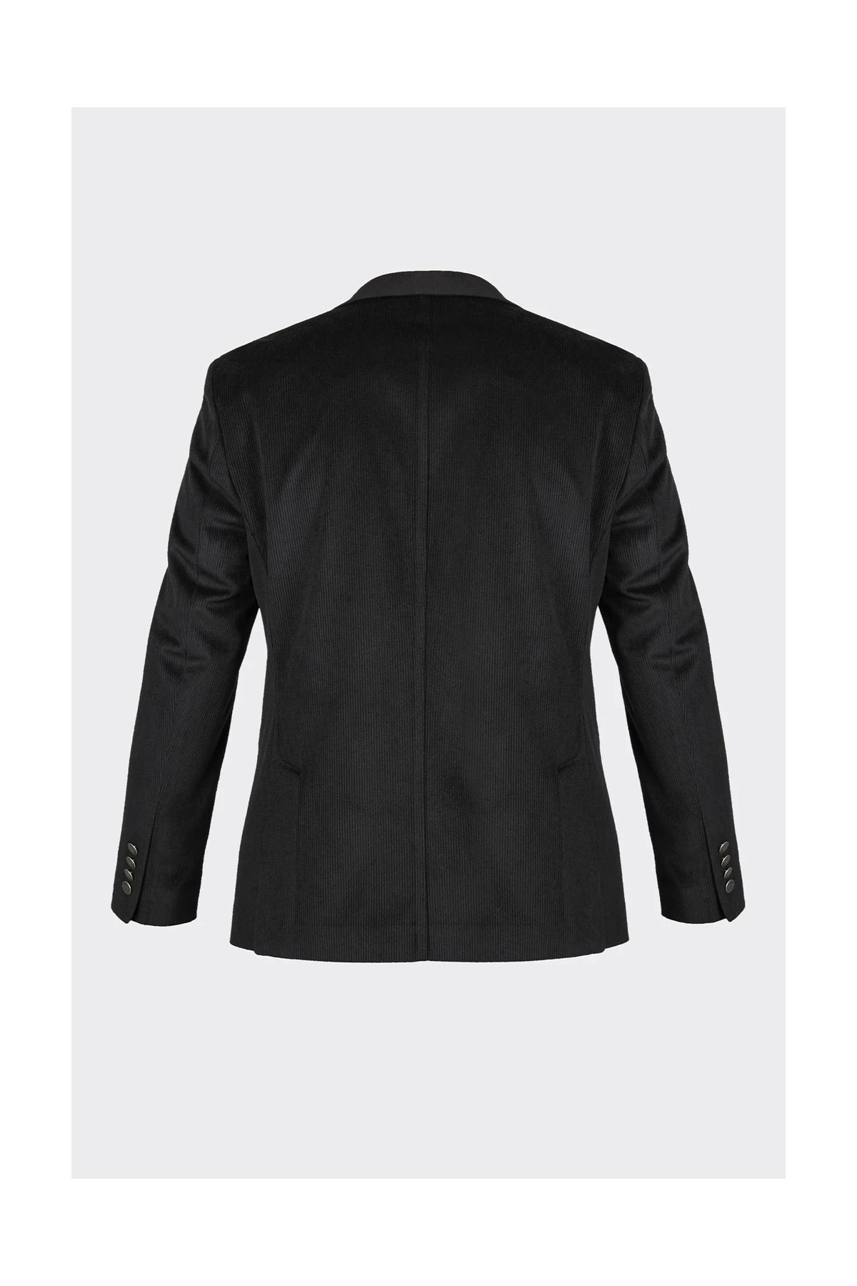 White Stone Siyah Kadife Fitilli Casual Premium Ceket görsel 2