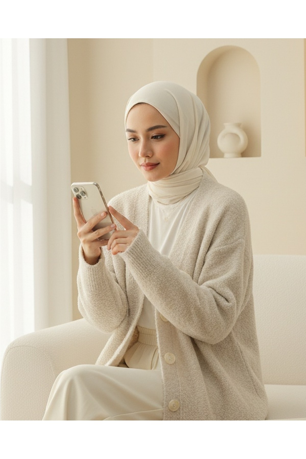 Moda Morfo Düğmeli Salaş Triko Hırka -Füme görsel 2
