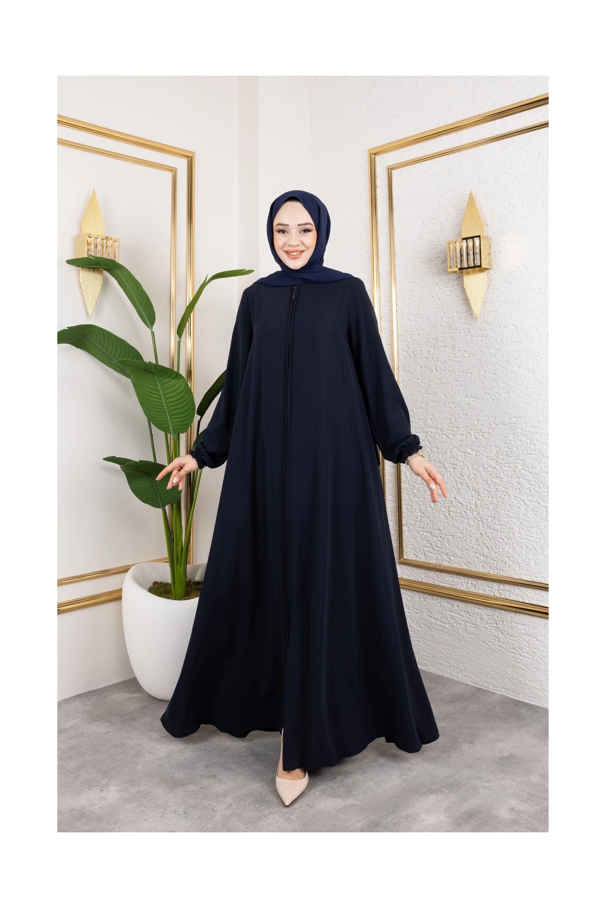 Butik Medine Ipeği Mevlana Feracce (Siyah) görsel 6