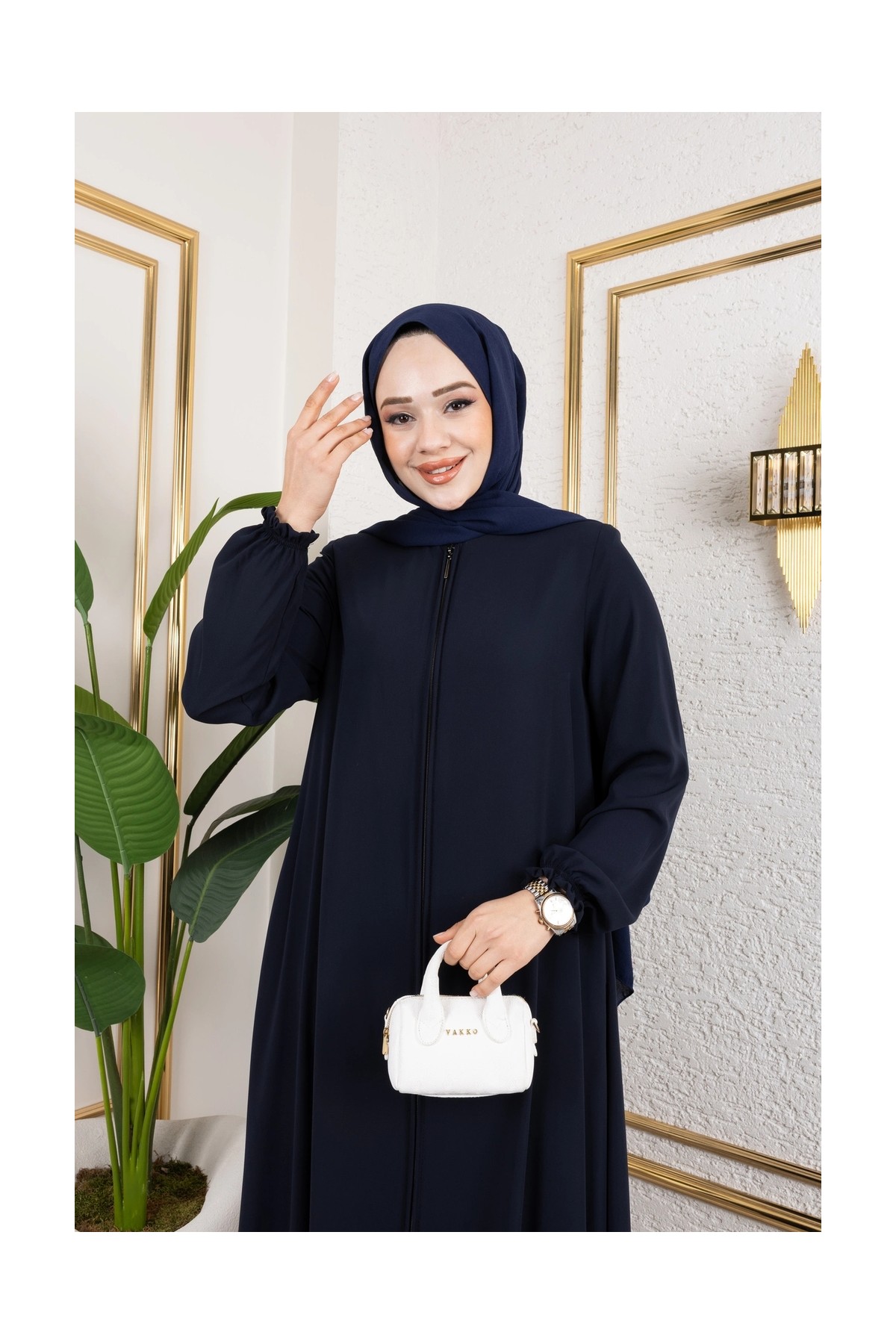 Butik Medine Ipeği Mevlana Feracce (Siyah) görsel 7