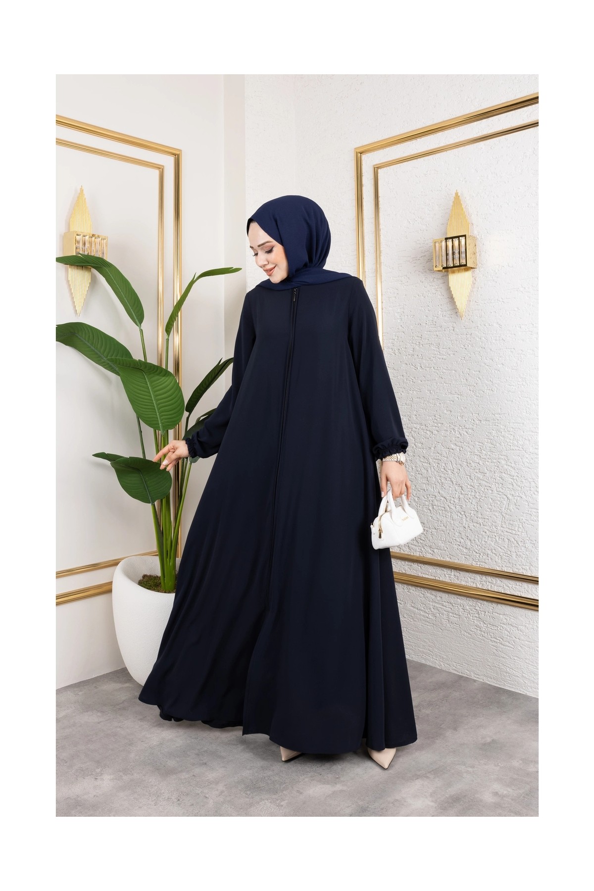 Butik Medine Ipeği Mevlana Feracce (Siyah) görsel 8