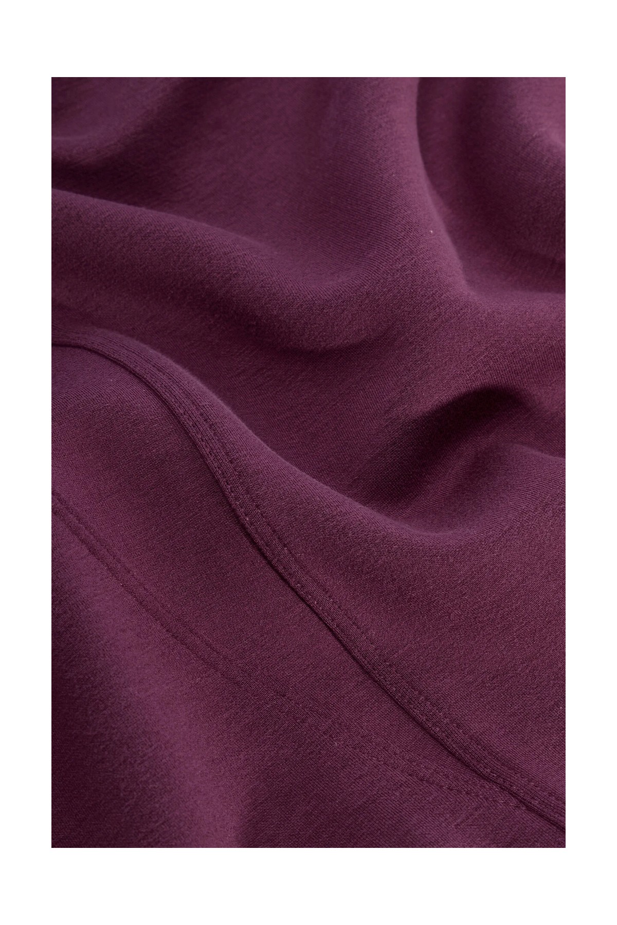 Penti Bordo İpeksi Dokunuş Silky Touch Dikiş Detaylı Bisiklet Yaka Tişört görsel 2
