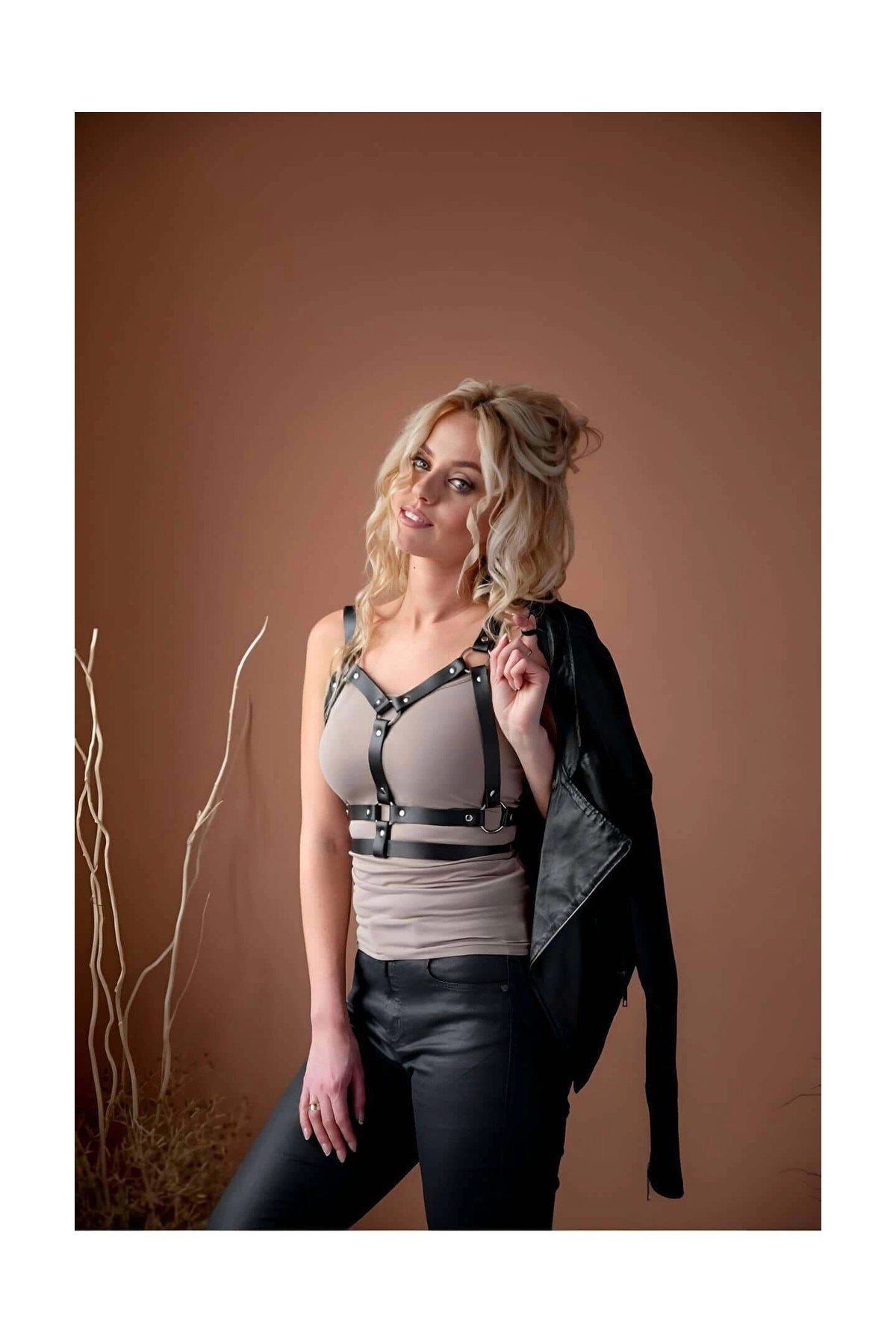 Beruflic Fantazi Iç Giyim Deri Harness - BRF255 görsel 4