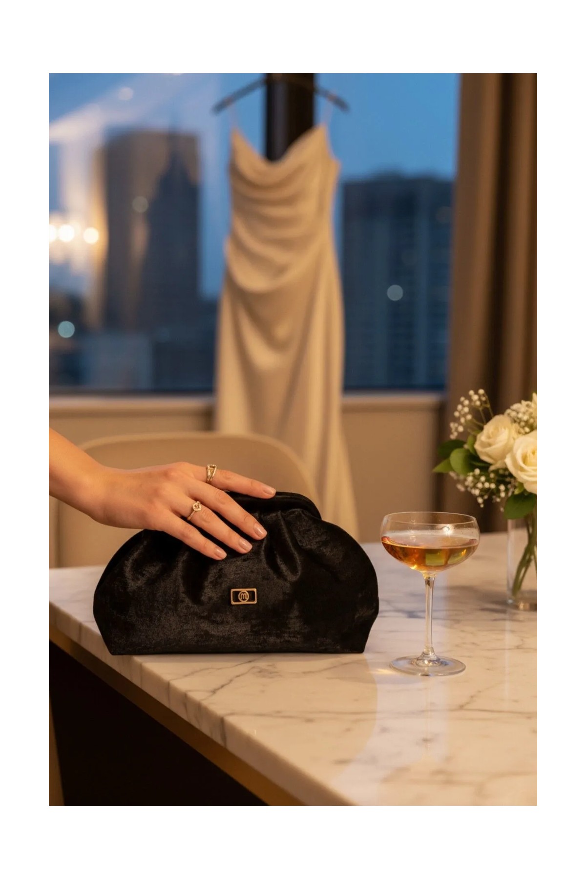 Class Bag Kadın Siyah Yansımalı Saten Süet Yumuşak Suni Deri Askılı Clutch Portföy Günlük / Abiye Çanta görsel 5
