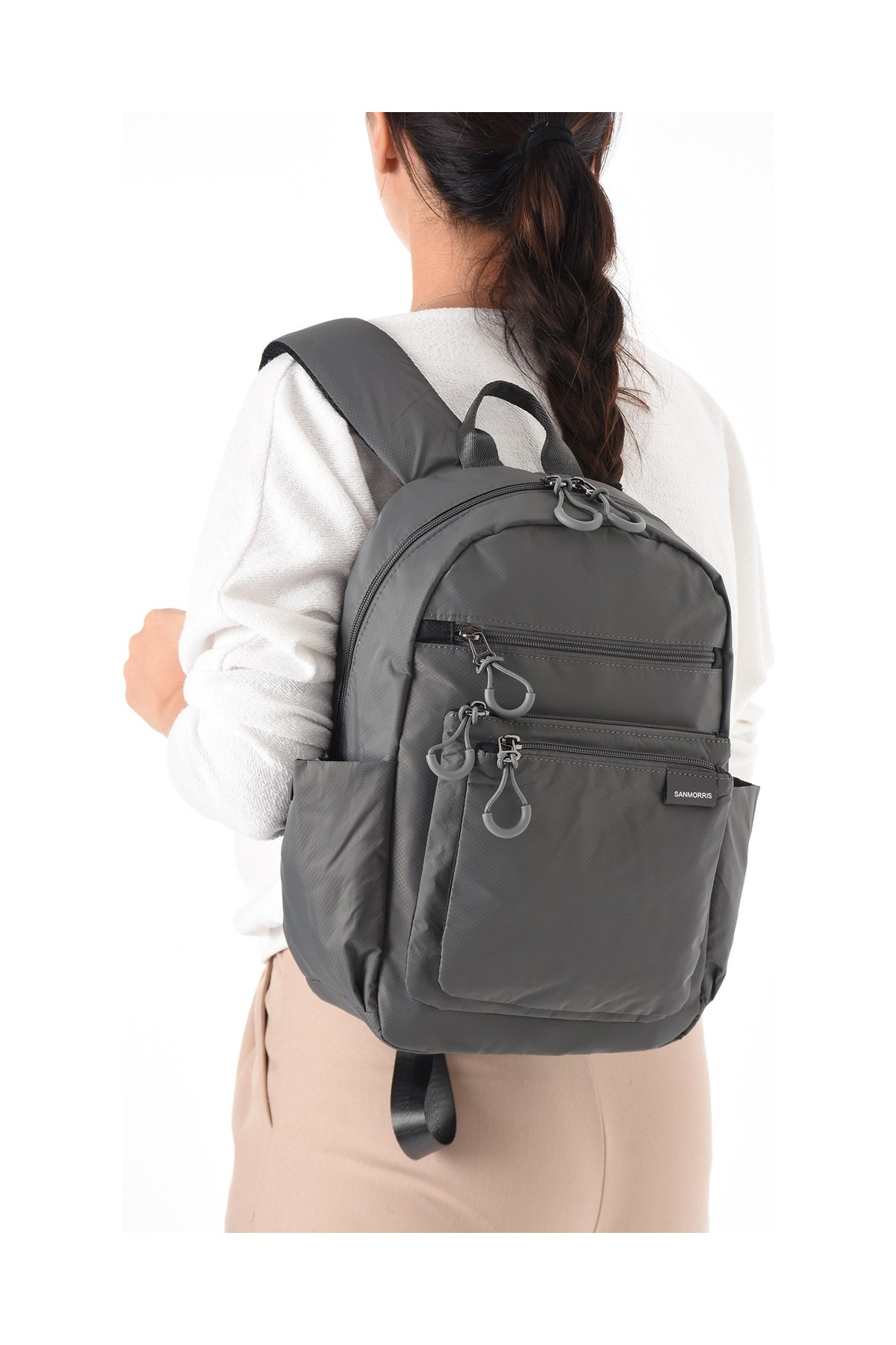Rky Serenity Sanmorris Unisex Suya Dayanıklı Paraşüt Kumaş 4 Bölmeli Laptop Bölmeli Günlük Kullanım Sırt Çantası görsel 8
