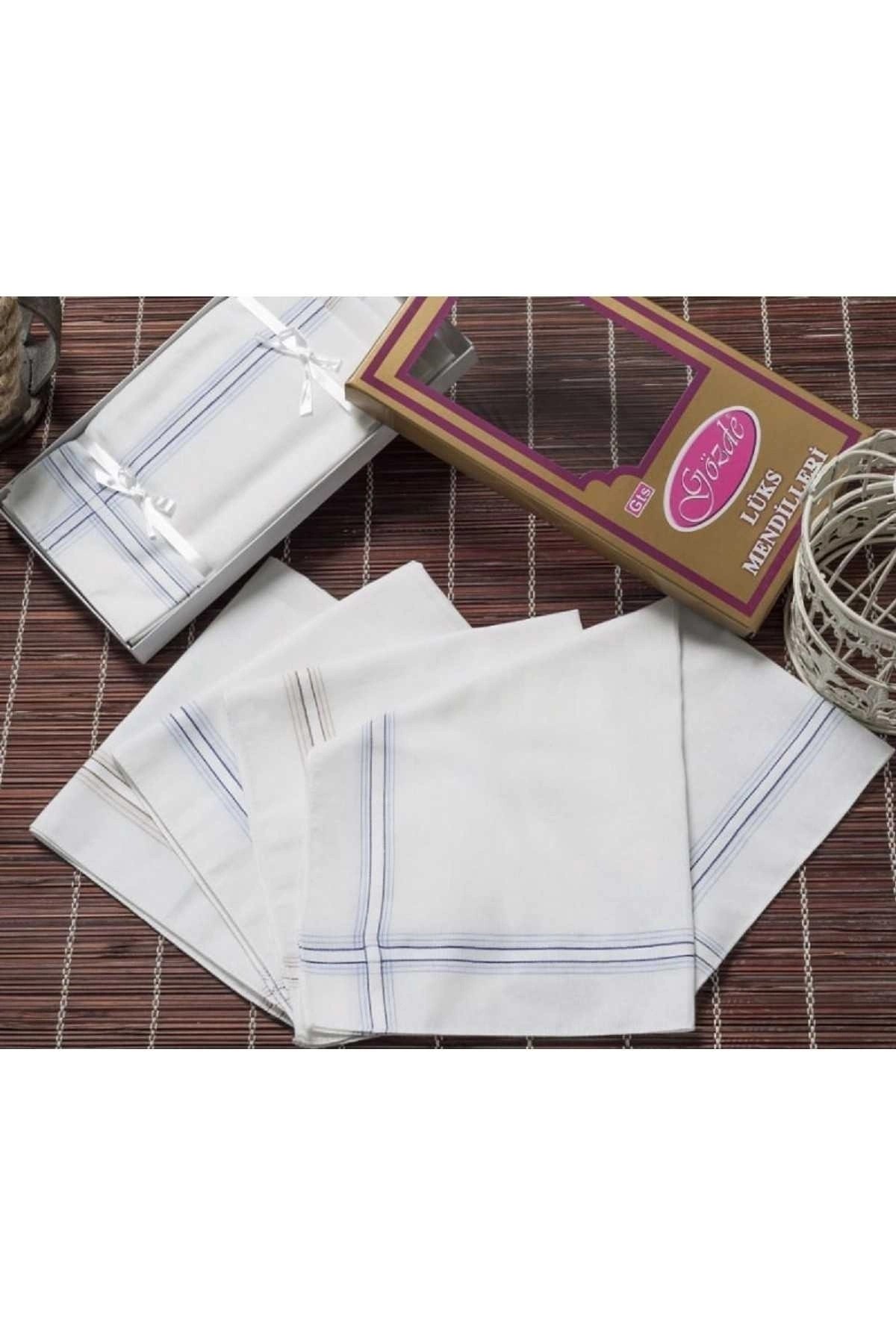 Mira Home Sarı Kutulu 46X46 cm 12 Adet Kumaş Mendil-Gsk 02