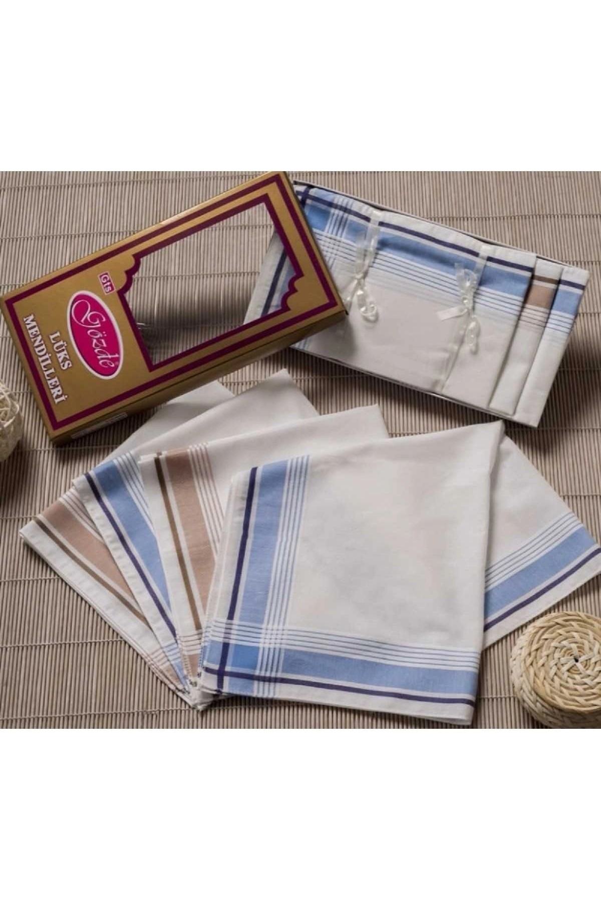 Mira Home Sarı Kutulu 46X46 cm 12 Adet Kumaş Mendil-Gsk 03