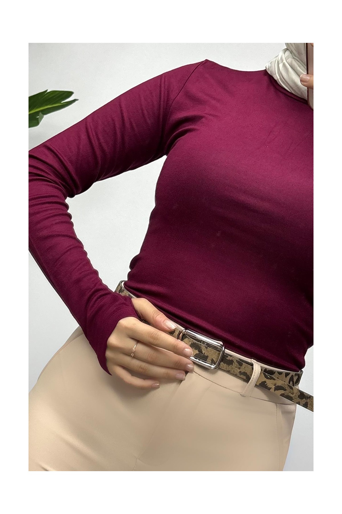 Tesettür Diyarı Kadın Oys Pamuklu Body-Siyah görsel 4