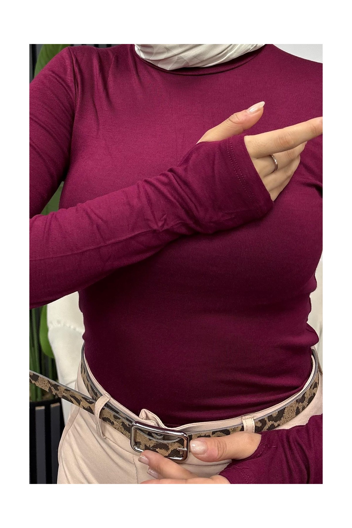 Tesettür Diyarı Kadın Oys Pamuklu Body-Siyah görsel 6